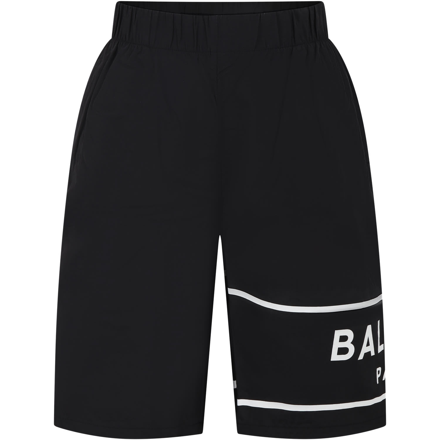 Balmain Boys Black Logo Swim Shorts In Black