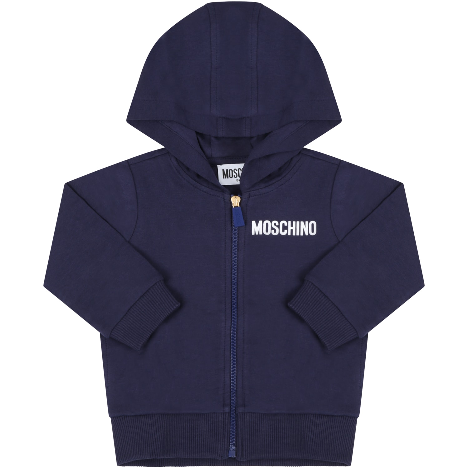 Moschino Blue Sweatshirt For Babyboy With Logo