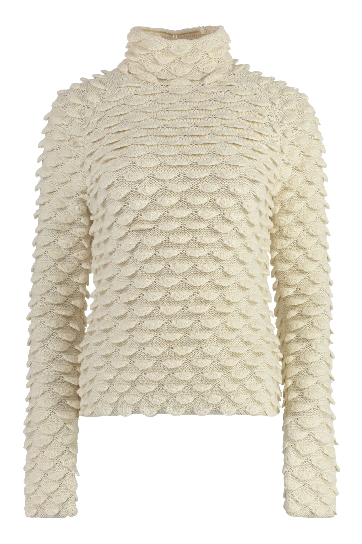 Shop Bottega Veneta Wool Turtleneck Sweater In Dove