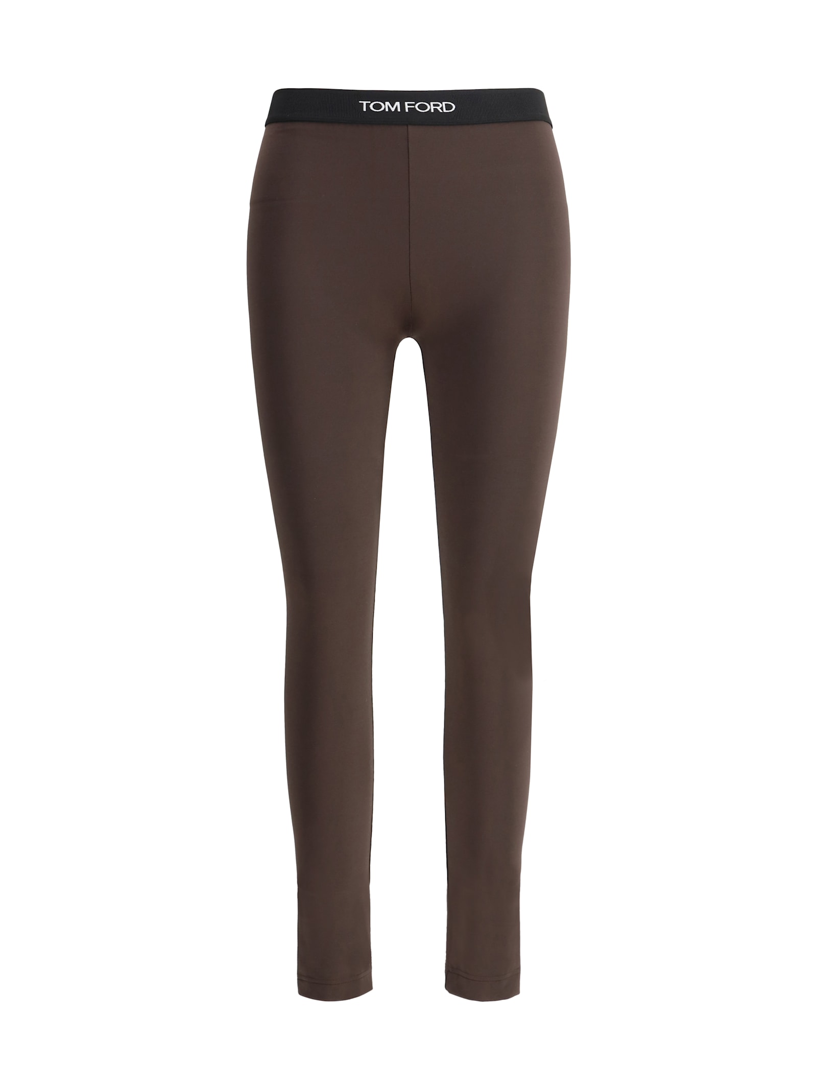 Tom Ford Lustrous Jersey Signature Leggings In Brown