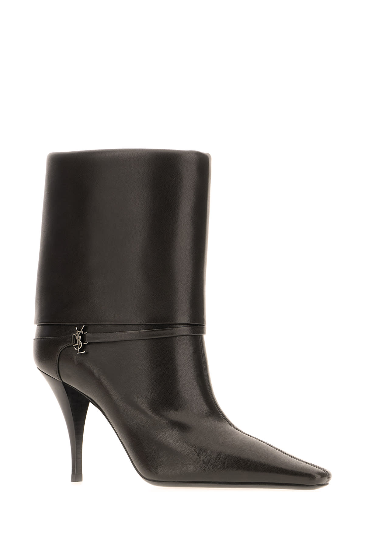 Shop Saint Laurent Dark Brown Nappa Leather Ankle Boots In Marrone