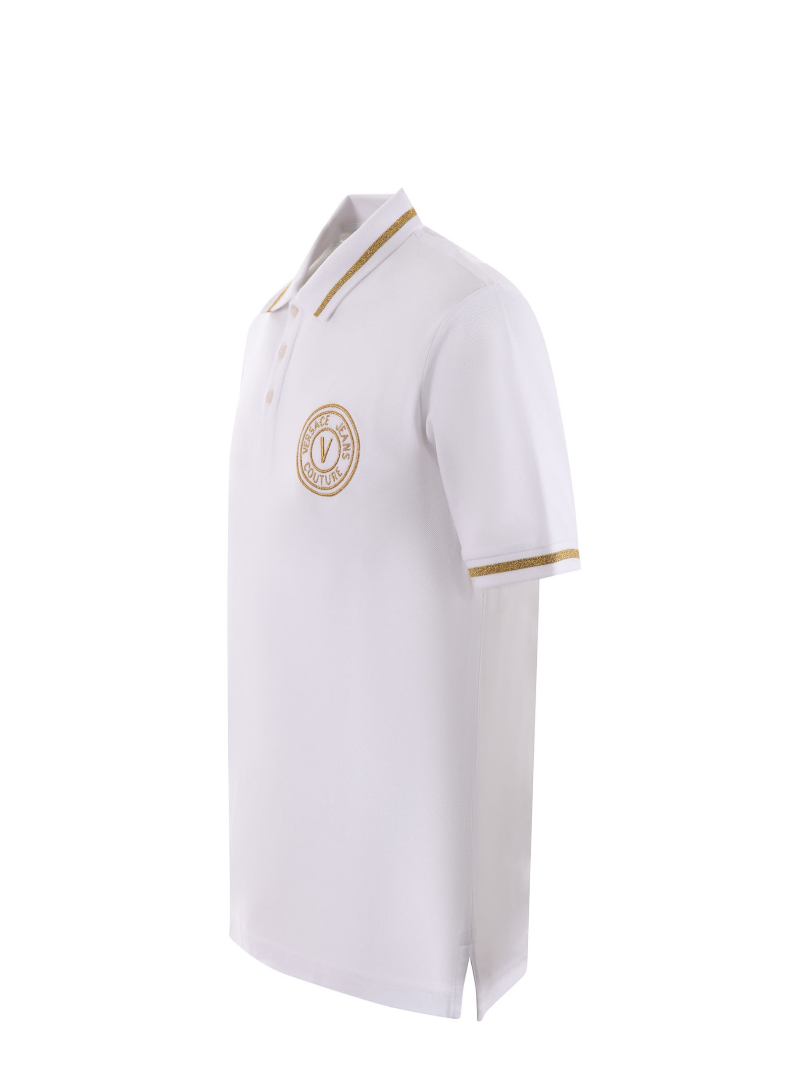 Shop Versace Jeans Couture Polo In White