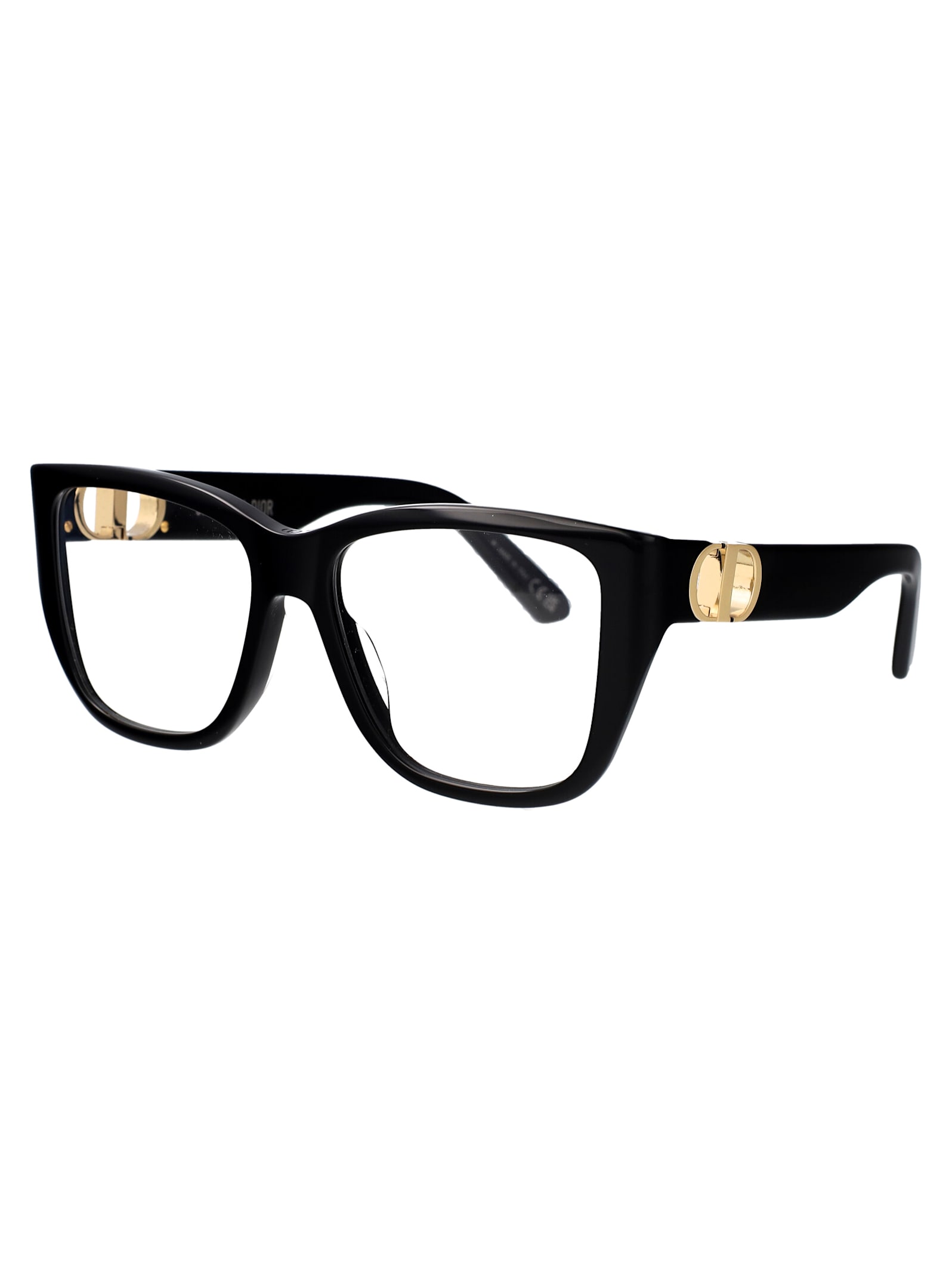 Shop Dior 30montaigneo S2i Glasses In 1000 Shiny Black