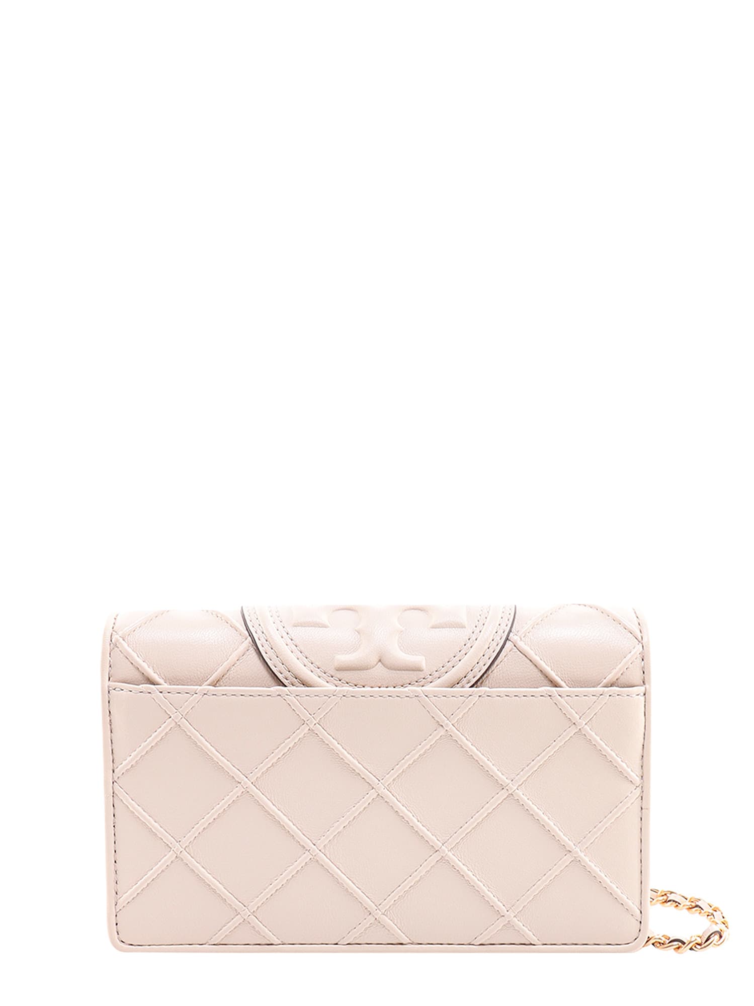 Shop Tory Burch Fleming Wallet In Beige