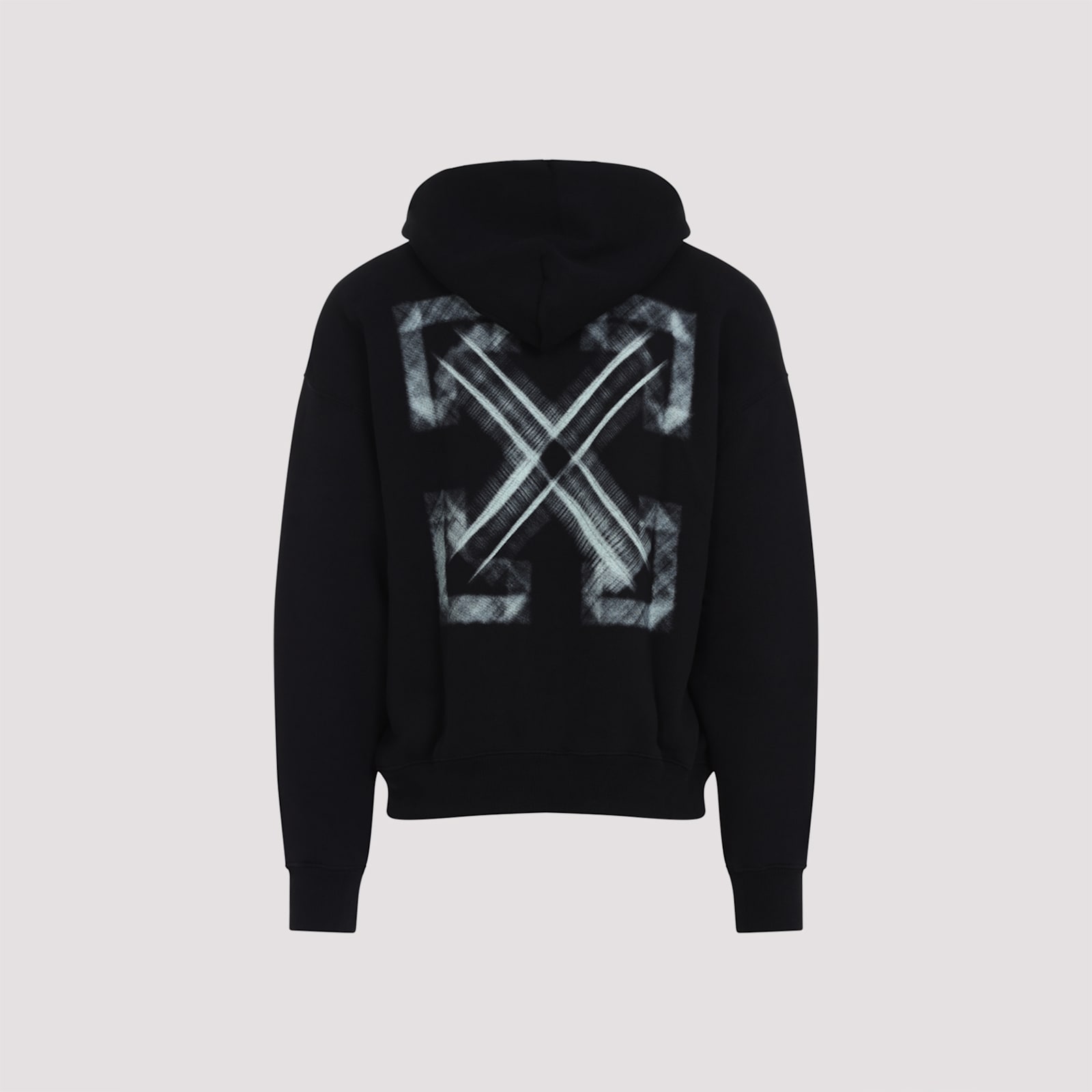 Off-white Hooded Sweatshirt Featuring Graphic Print In Black