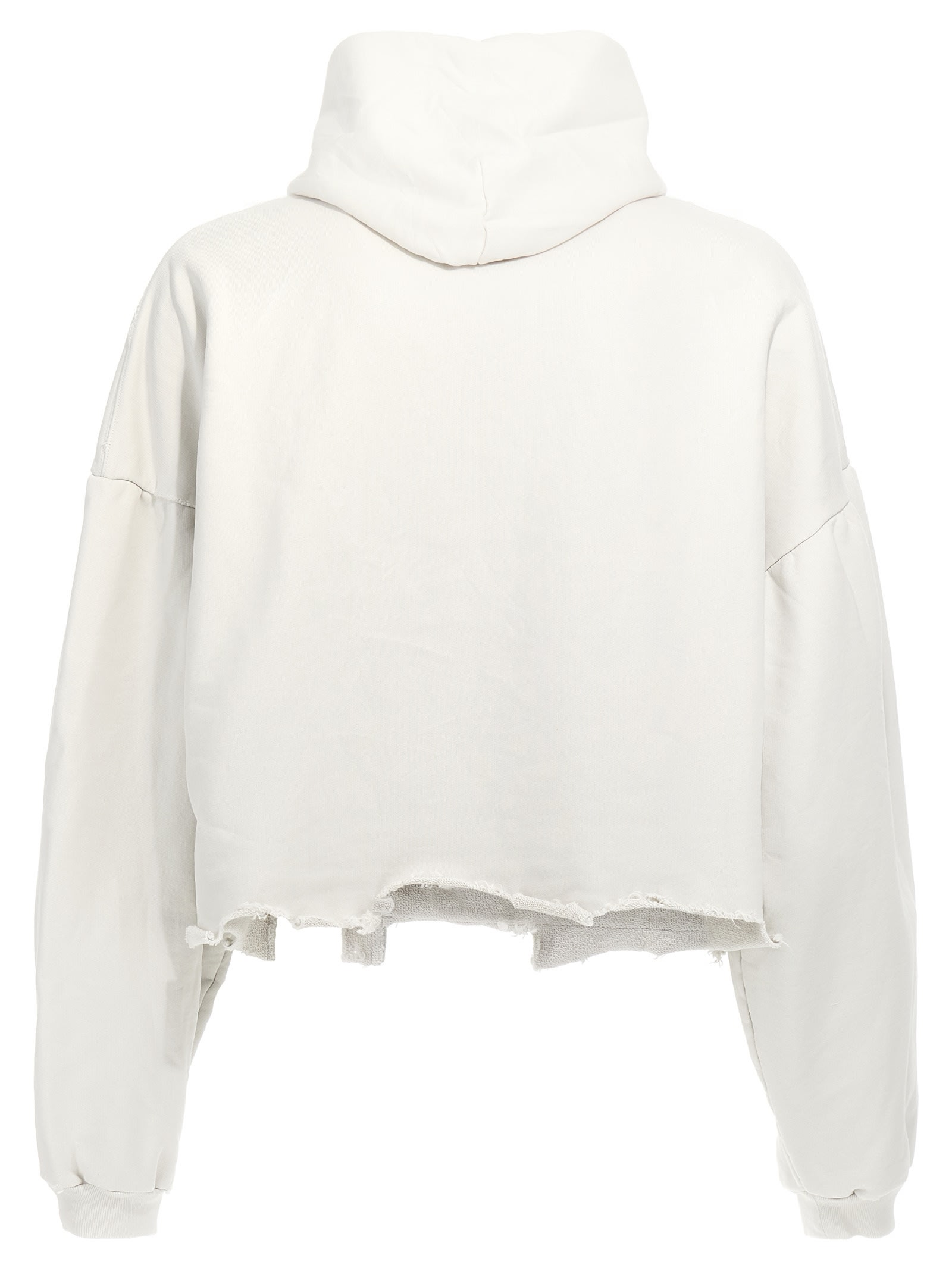 Shop Balenciaga Loop Sports Icon Cropped Hoodie In White