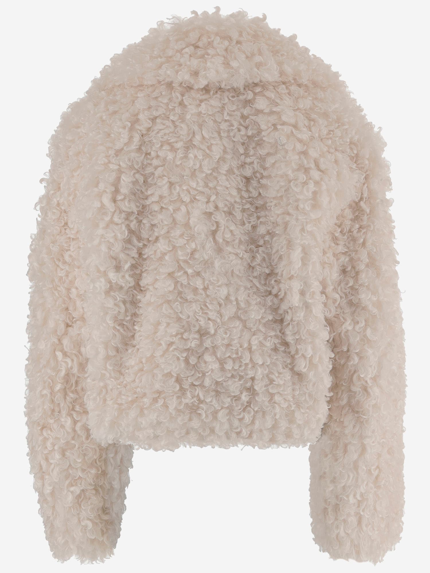 Stand Studio Samara Furry Fake Fur Jacket In Neutral