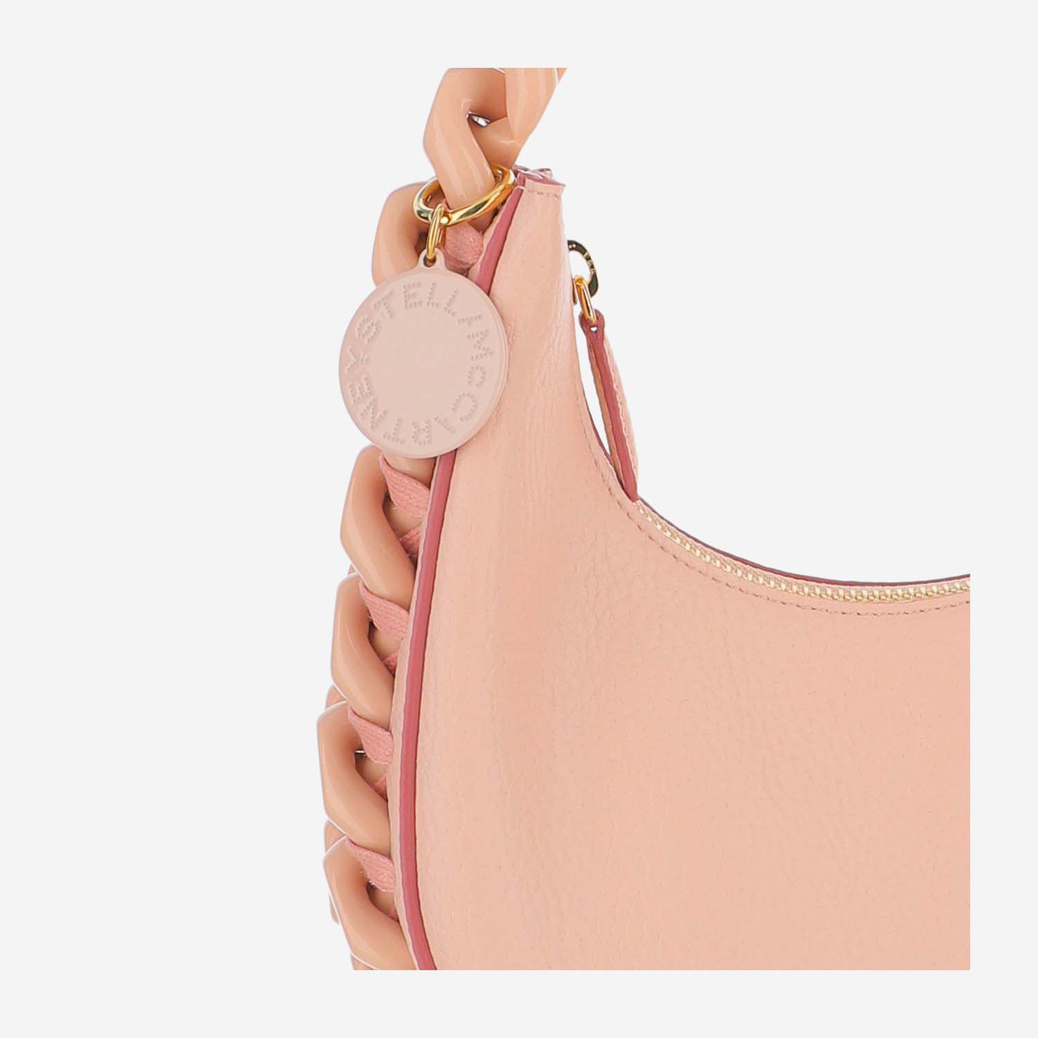 Shop Stella Mccartney Mini Frayme Shoulder Bag In Rose Pink
