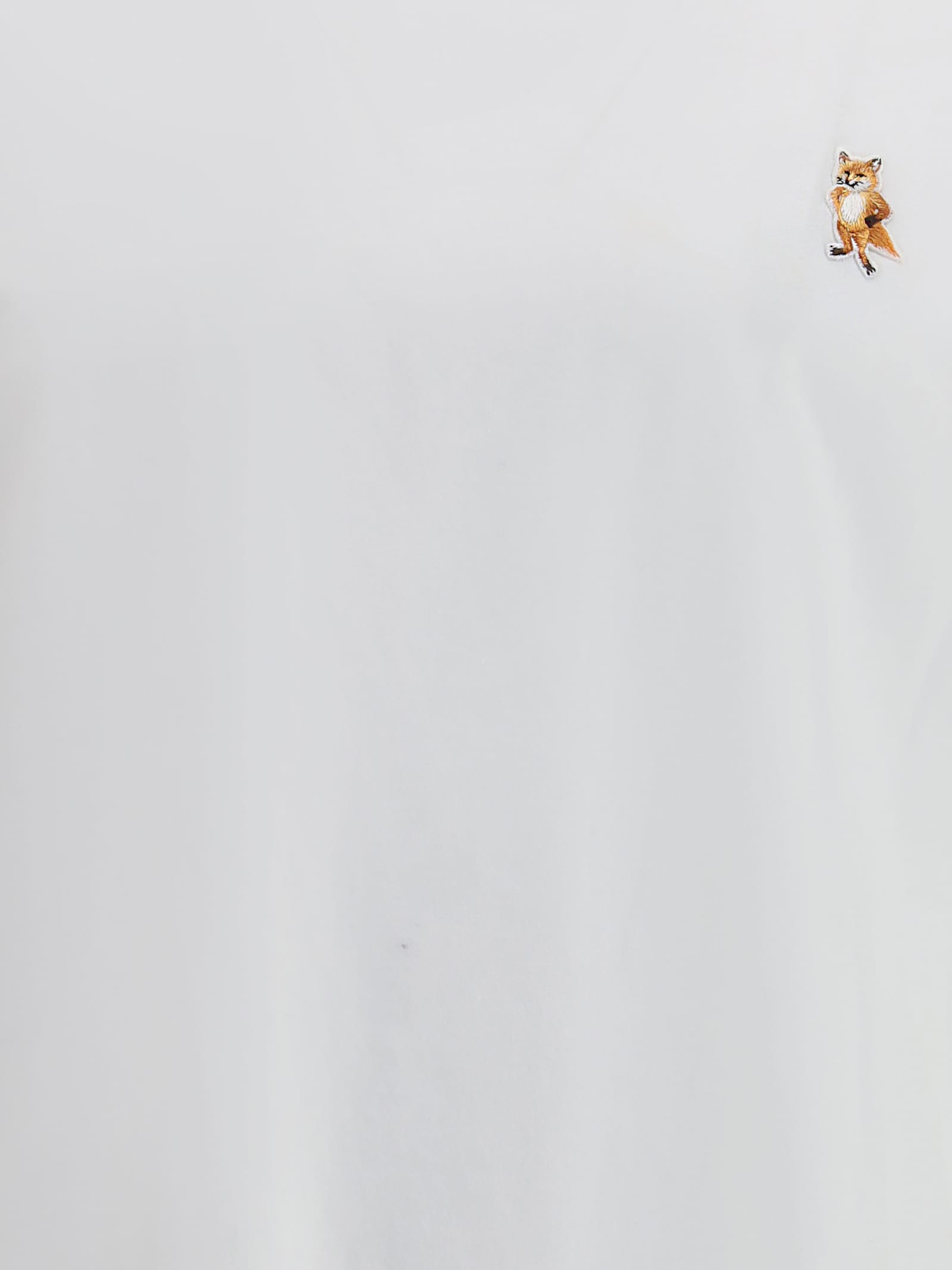 Maison Kitsuné Maison Kitsune Fox Head Patch T Shirt White In White