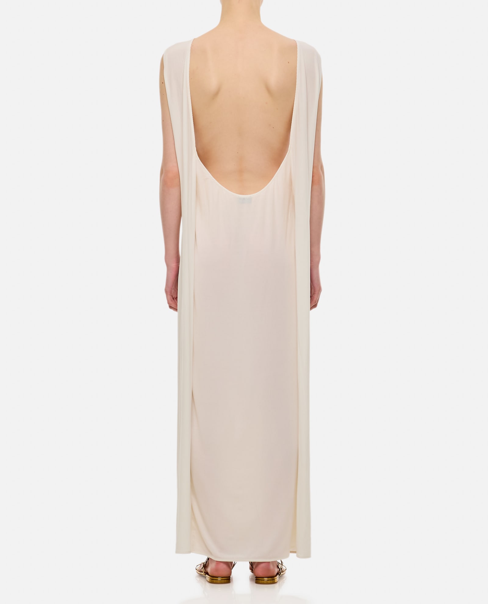 Shop Jacquemus Backless Long Dress In White