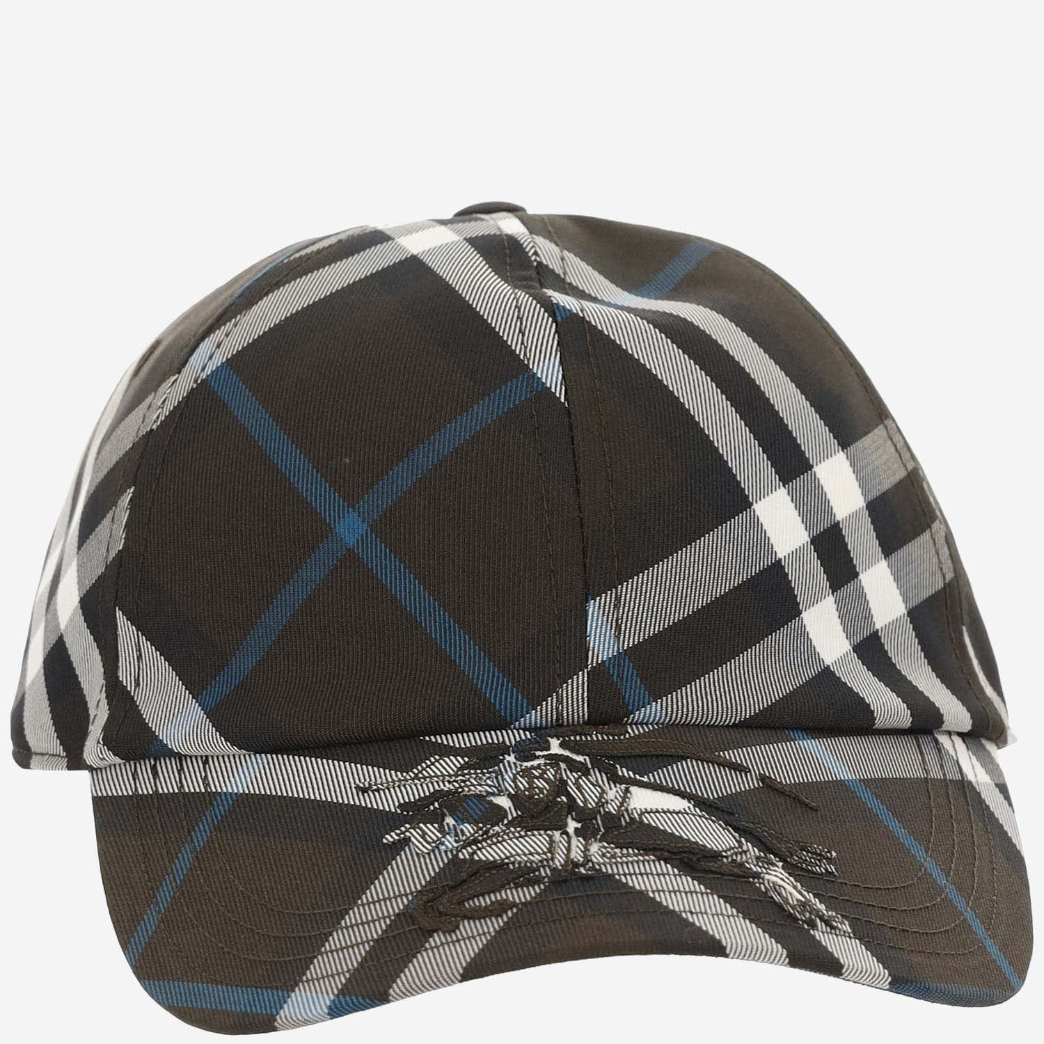 Shop Burberry Baseball Cap With Check Pattern In Red