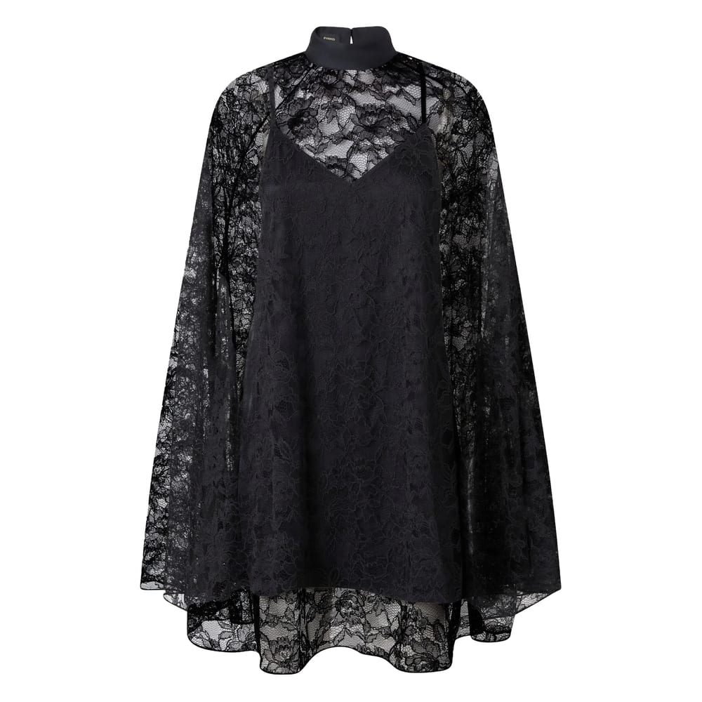 Pinko Lace Mini Dress In Black