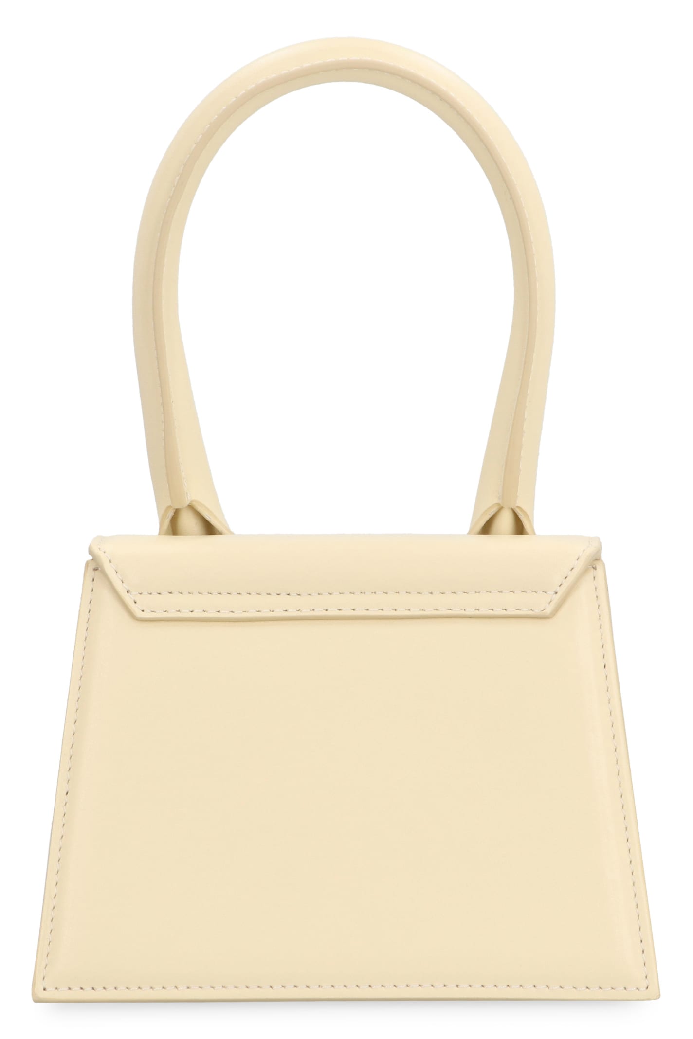 Shop Jacquemus Le Chiquito Moyen Leather Handbag In Ivory