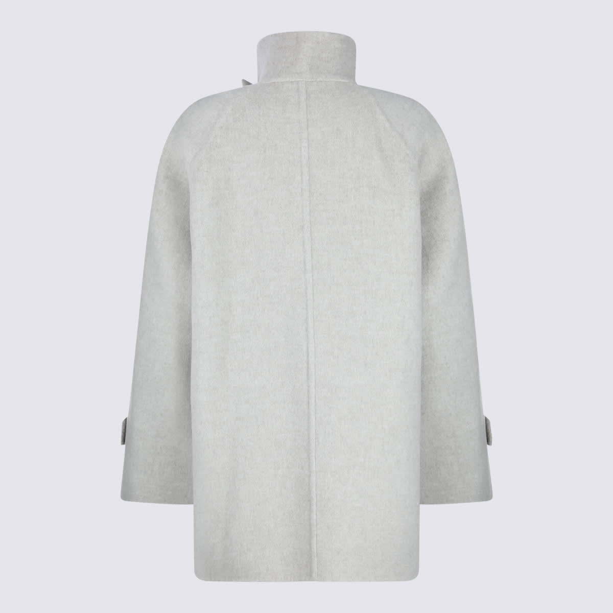 Brunello Cucinelli Buttoned Collar Long Sleeve Coat With Pockets In Gray