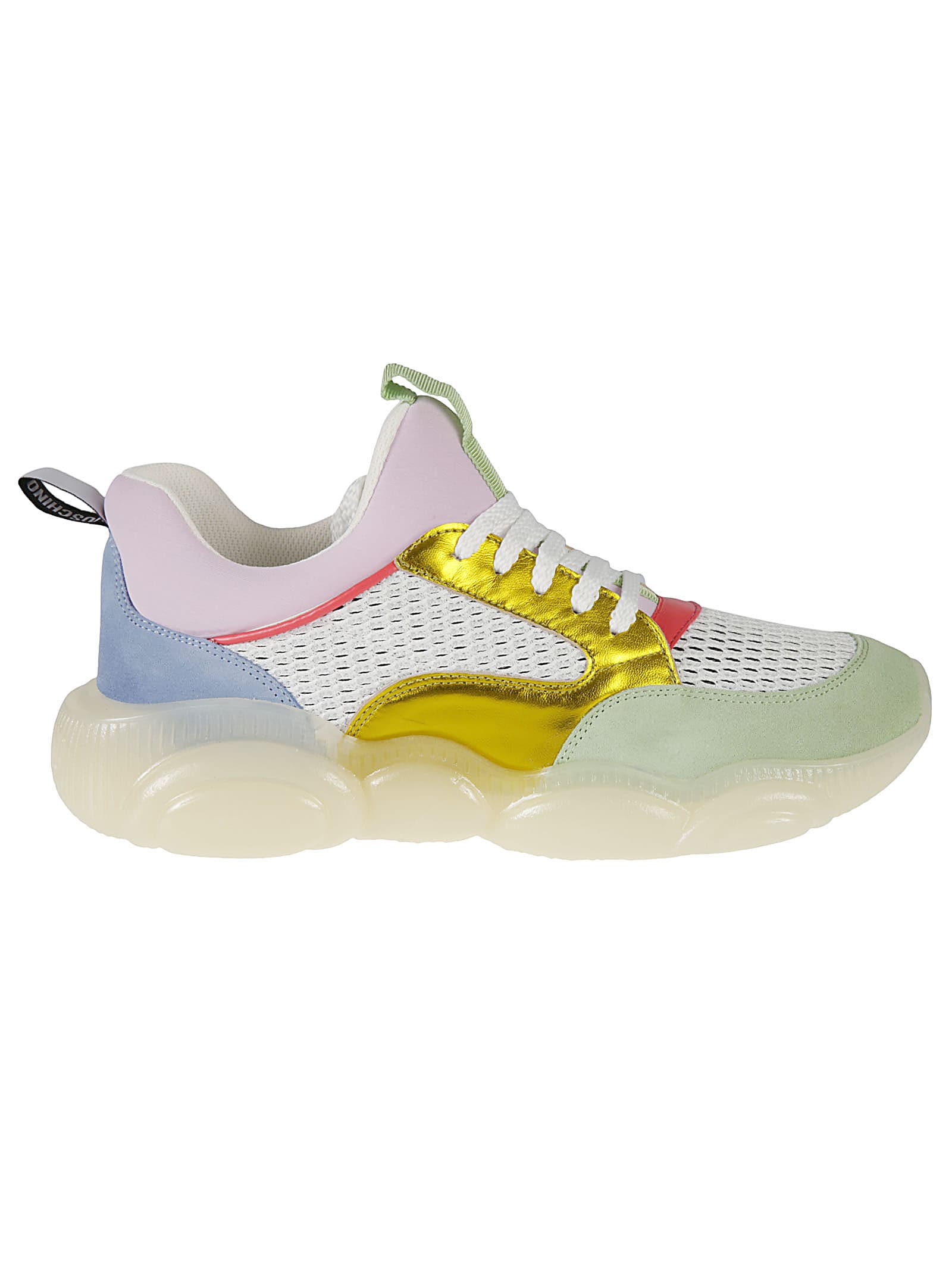 Buy Moschino Mesh Paneled Colourblock Sneakers online, shop Moschino shoes with free shipping