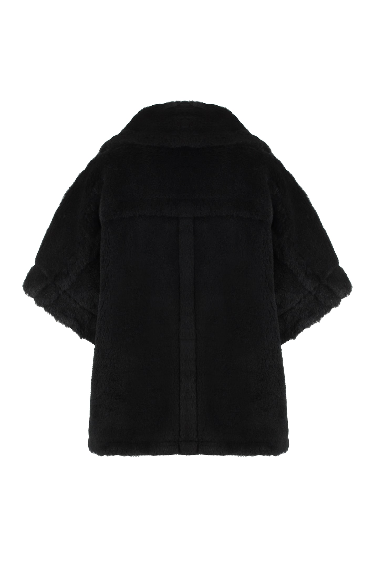 Shop Max Mara Newmanto Vegan Fur Jacket In Black