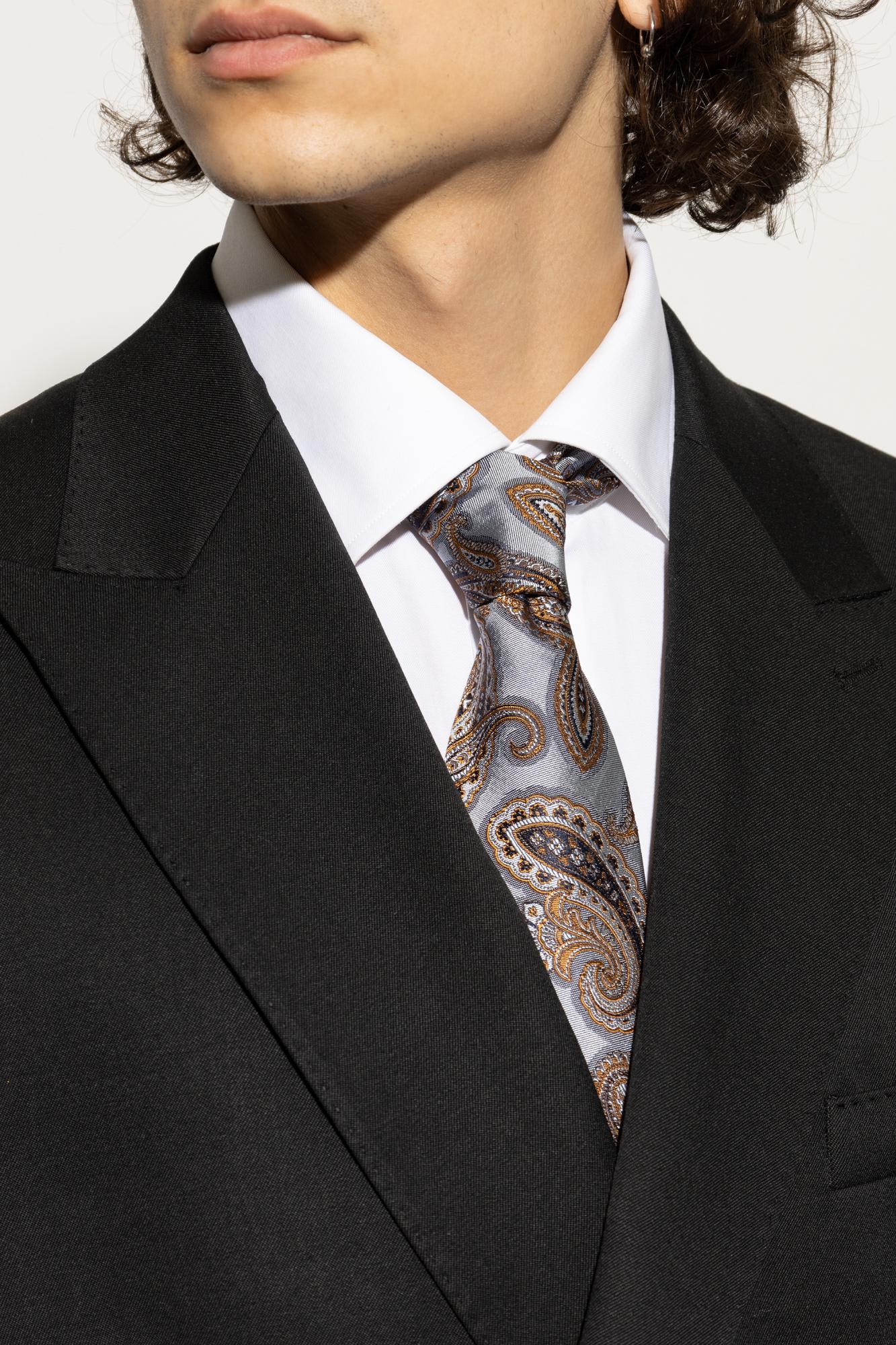 Etro Patterned Tie In Gray