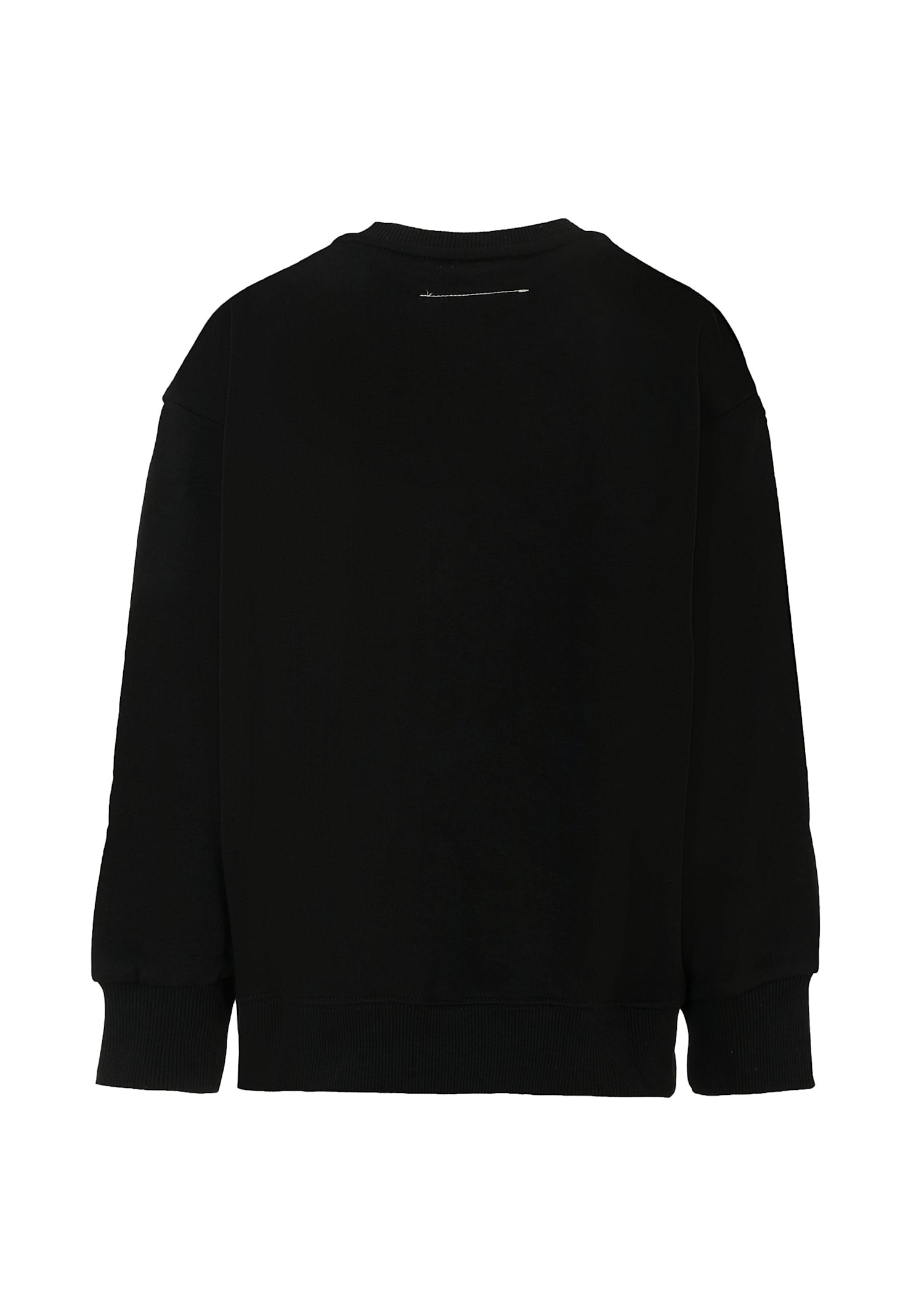 Mm6 Maison Margiela Black Sweatshirt For Kids With Logo In Black