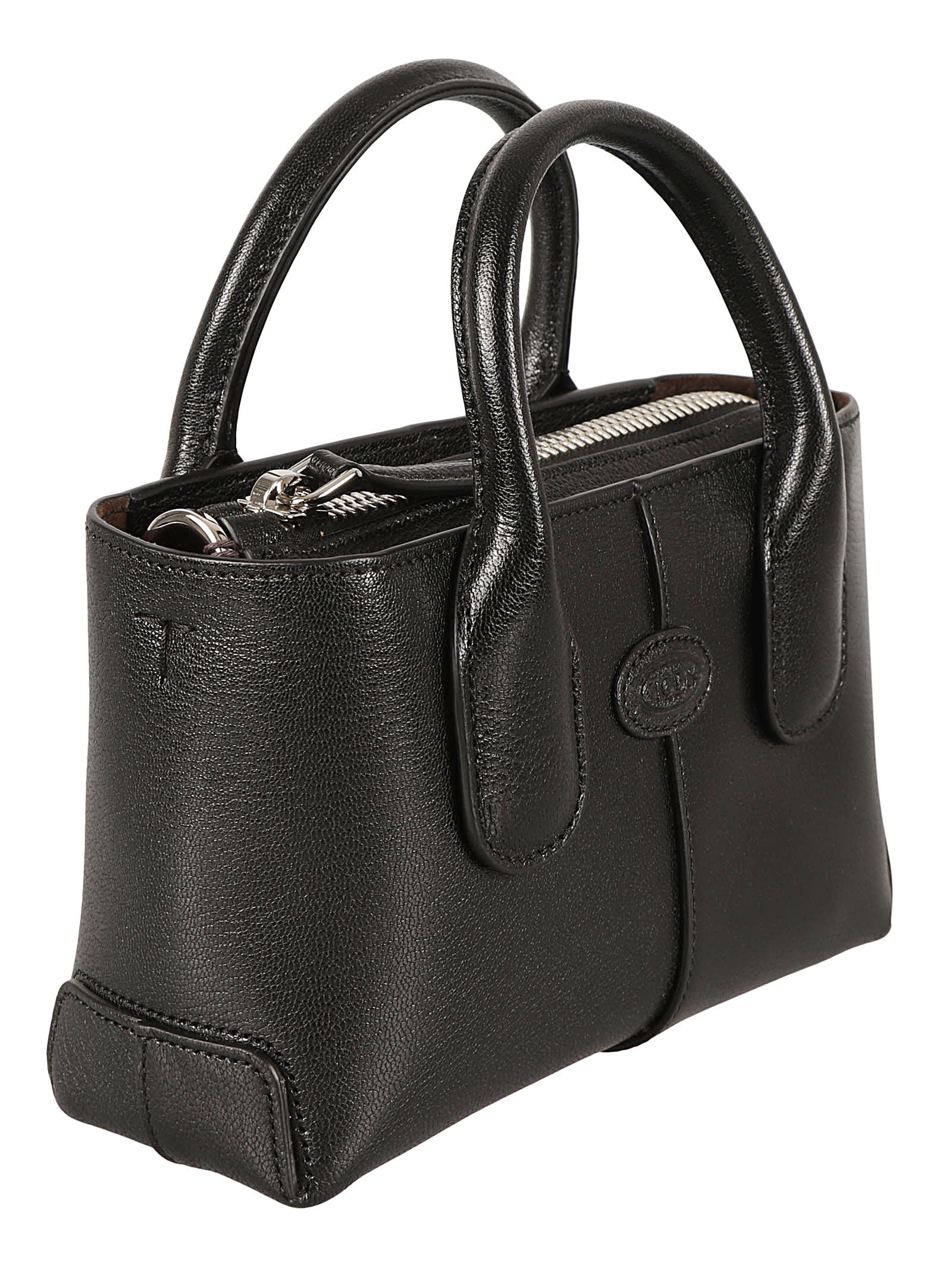 Shop Tod's Logo Patch Top Zip Tote In Black