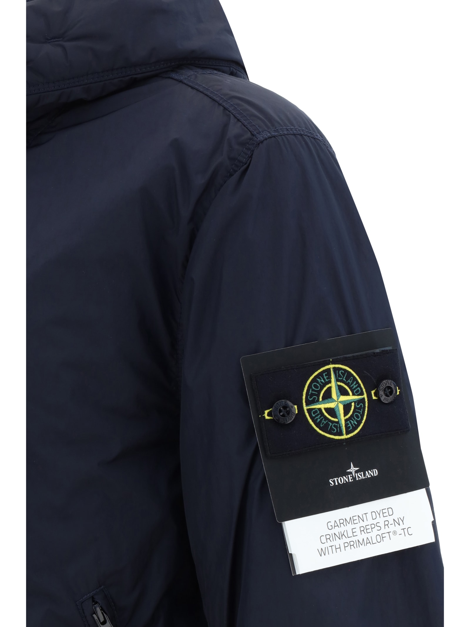 Shop Stone Island Hooded Down Jacket