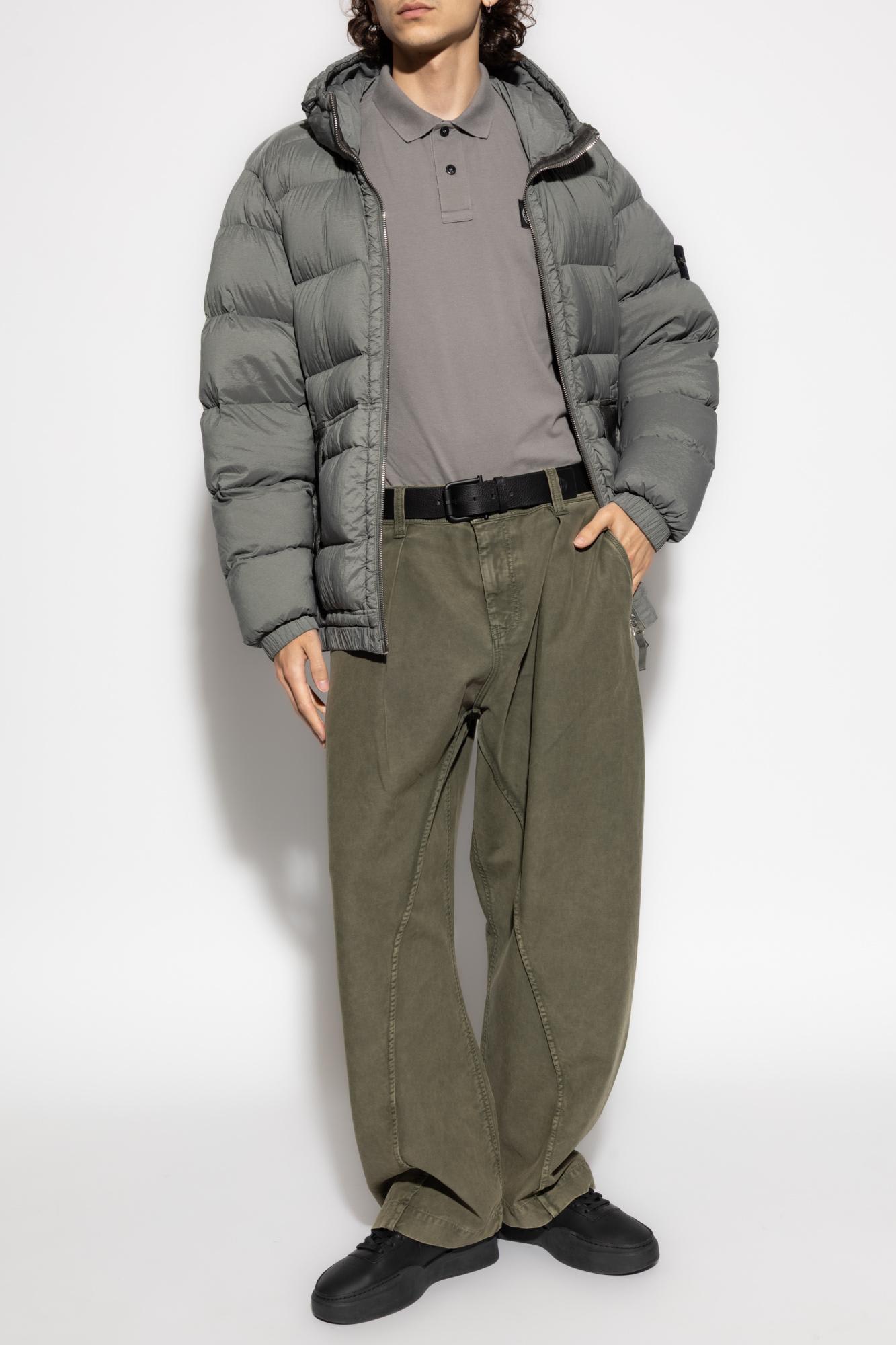 Stone Island 4100040 Seamless Tunnel Nylon Down-tc Hooded Jacket In Gray