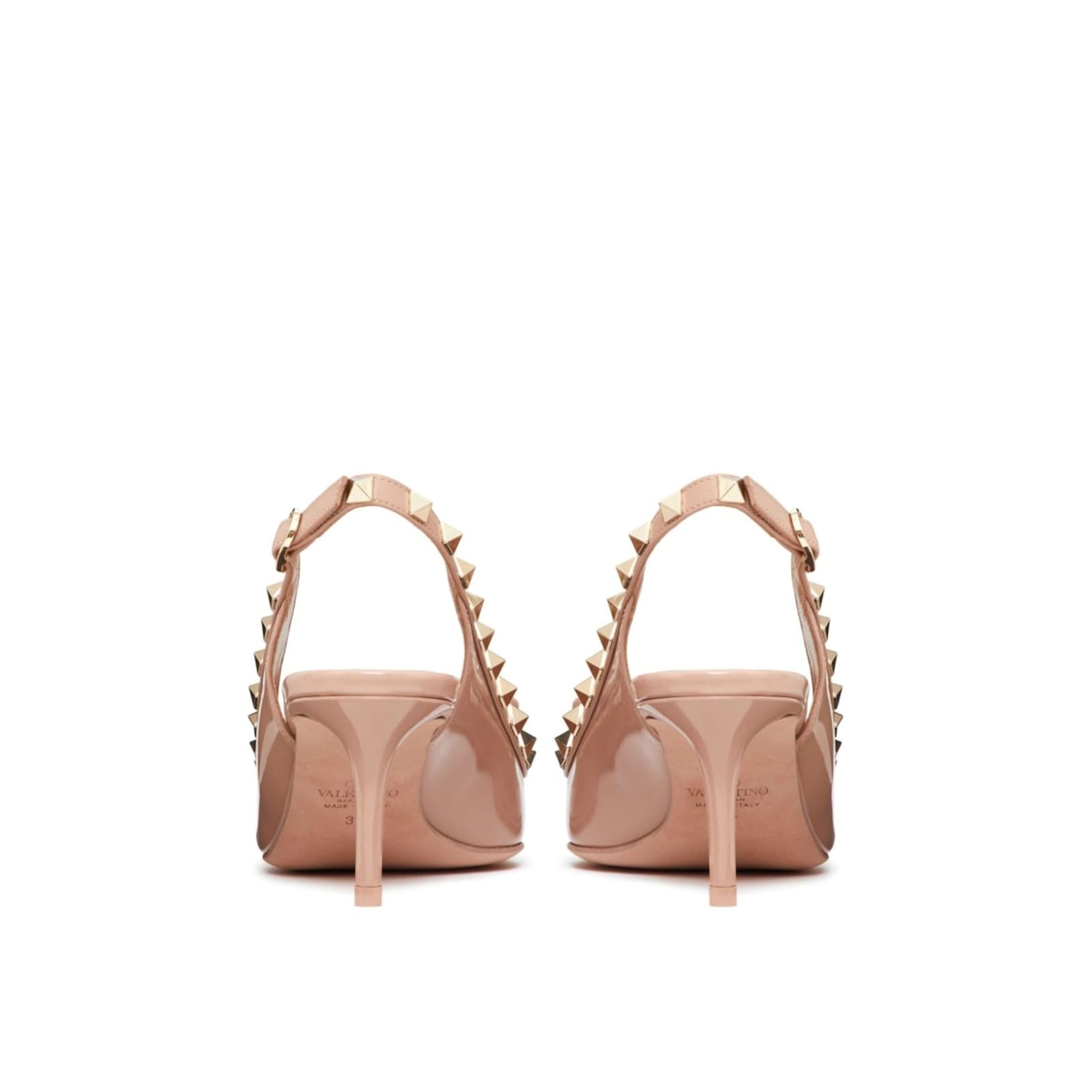 Shop Valentino Rockstud Bow 60 Slingback Pumps In Beige