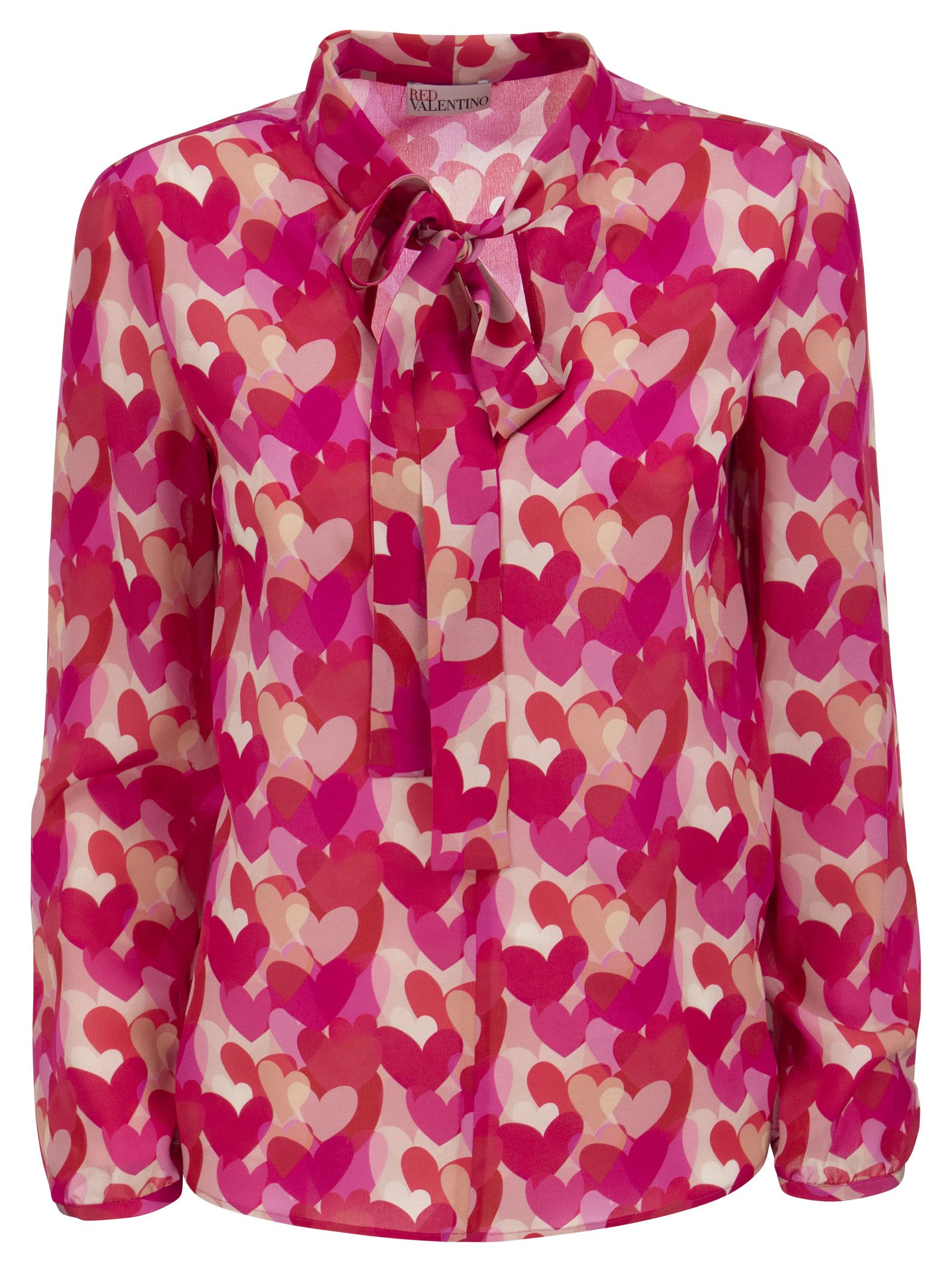 RED Valentino Silk Shirt With Heart Print