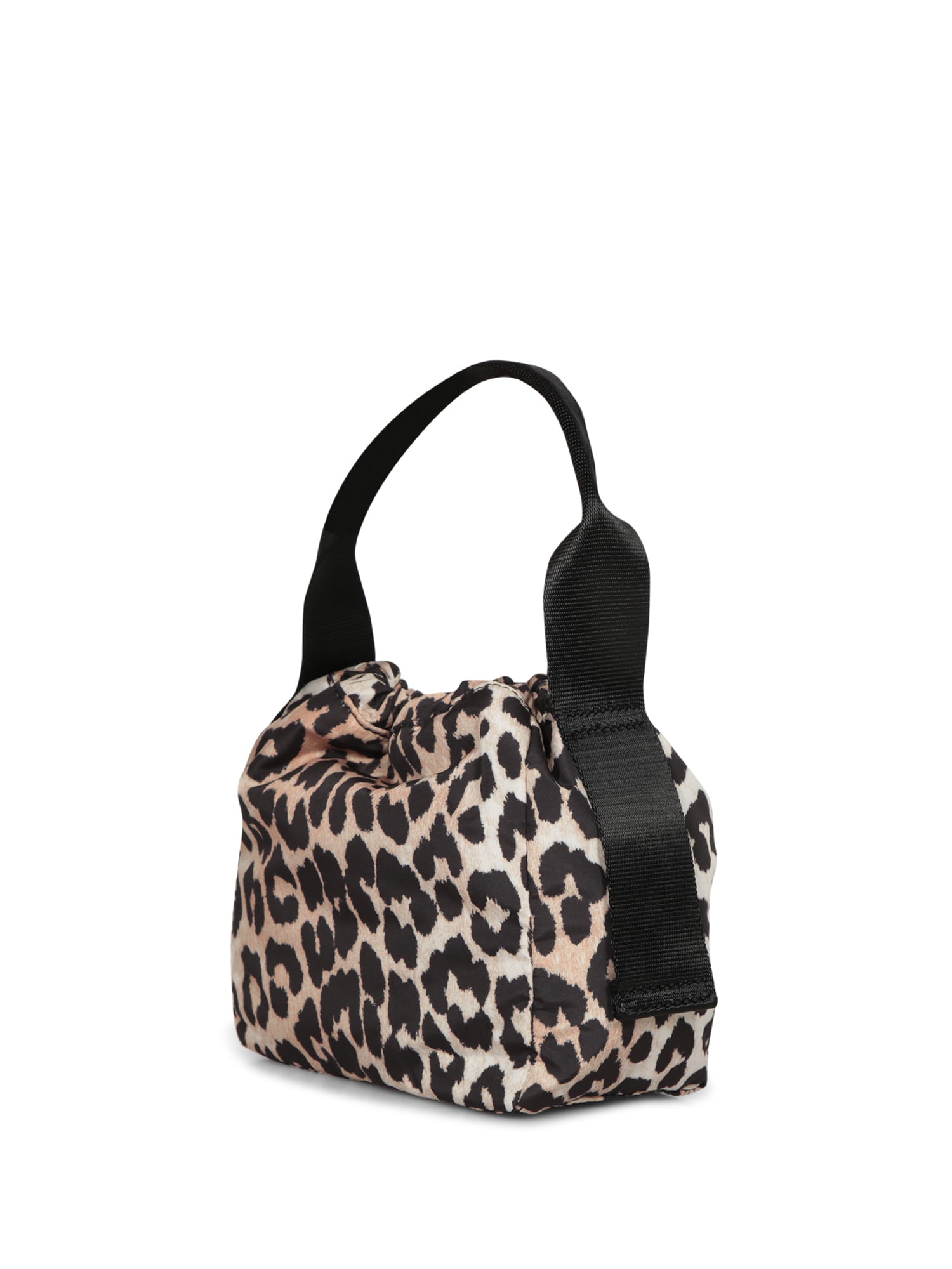 Shop Ganni Leopard Print Tech Pouch Bag In Multi