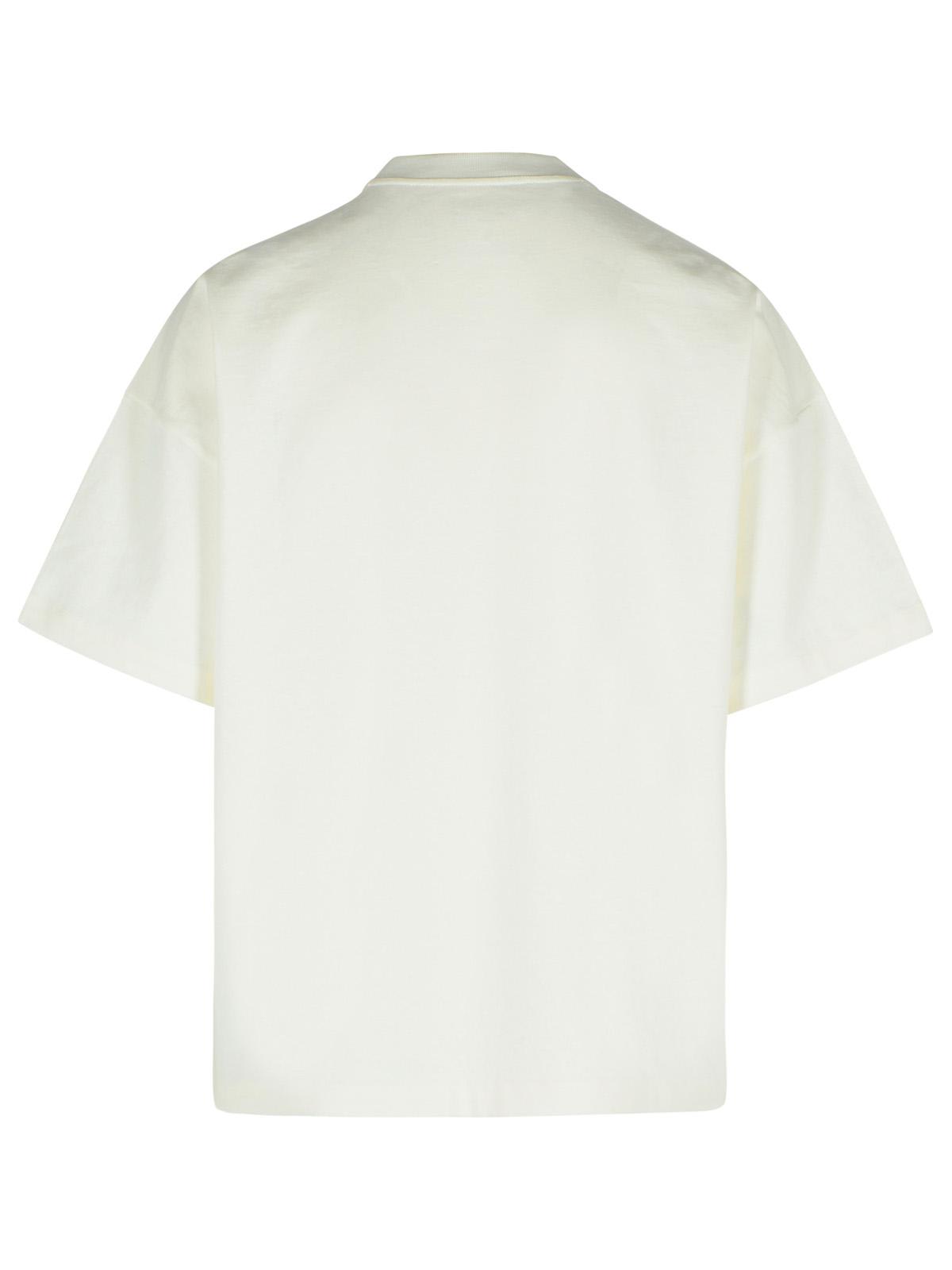 Jil Sander Logo T-shirt By . The Brand Presents A Minimalist Style That Is Appreciated Wor In Ivory
