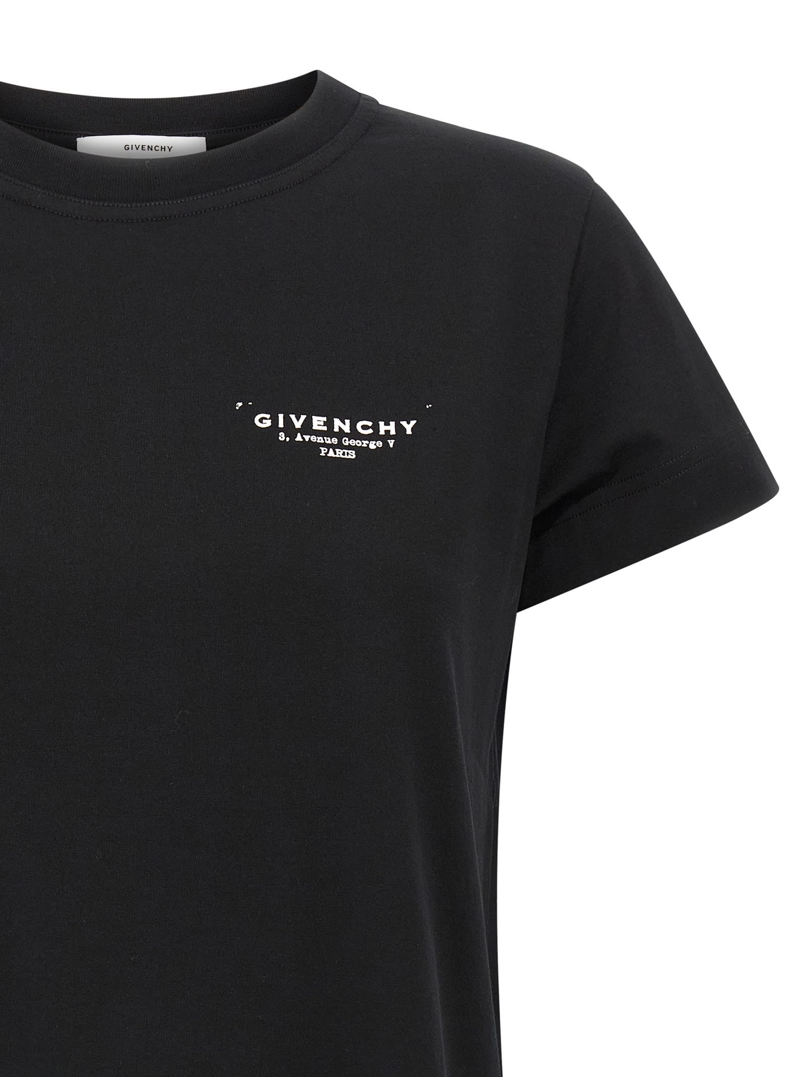 Givenchy Black Cotton Jersey Crewneck T-shirt In Black