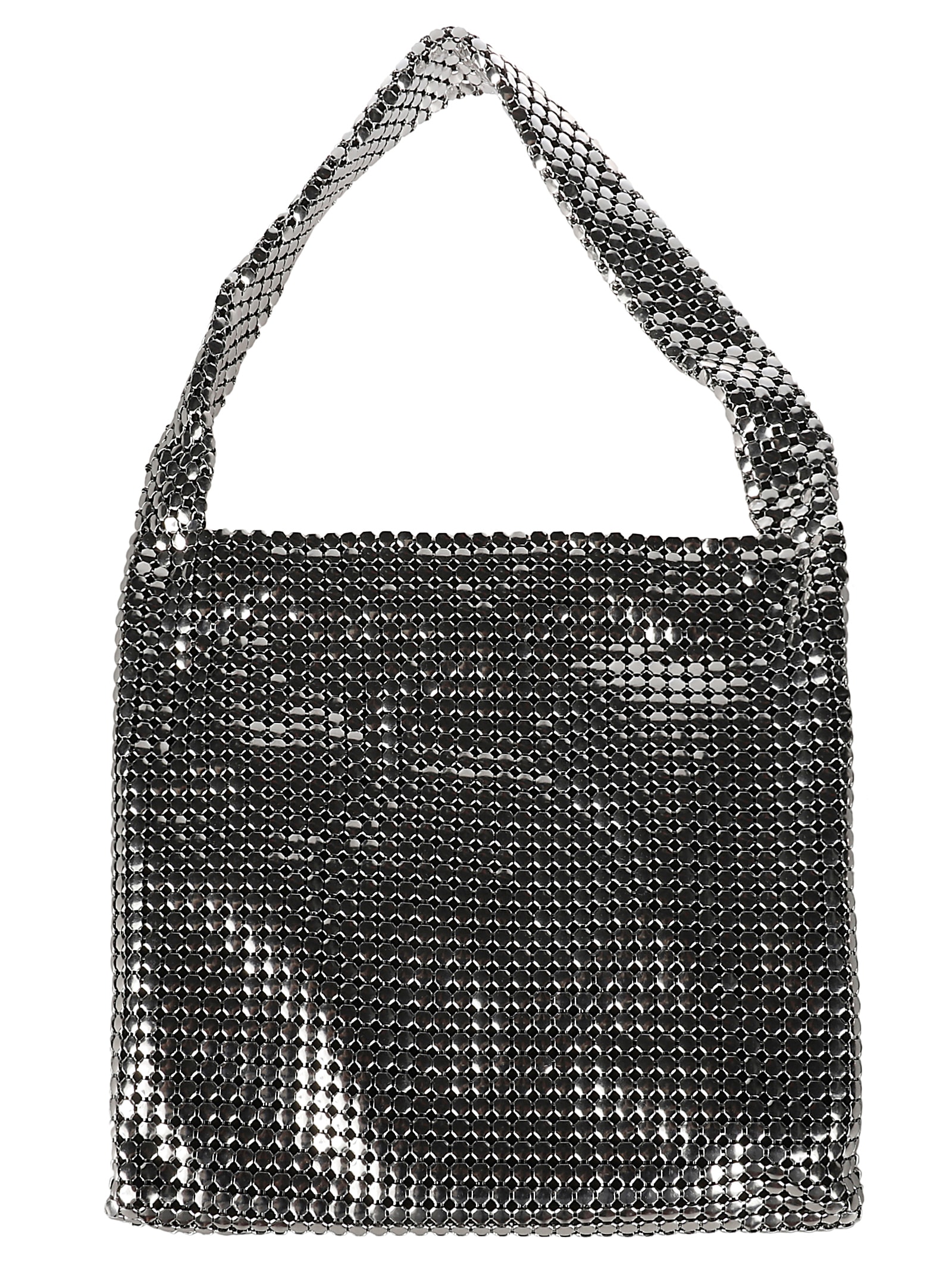 Shop Rabanne Pixel Cabas Bag In Silver