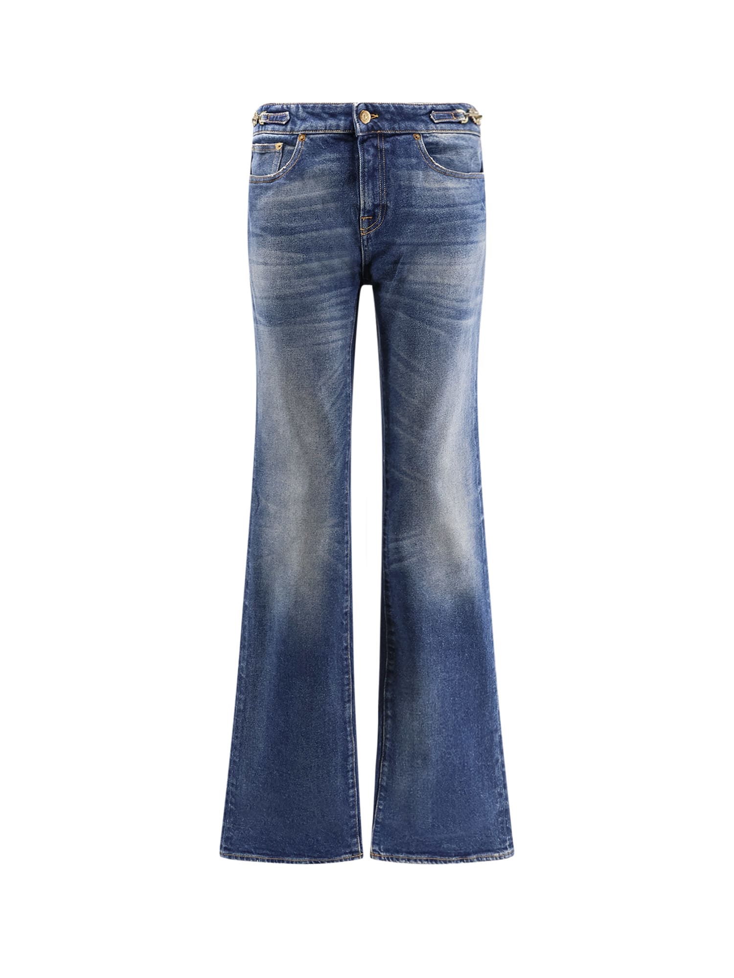 Golden Goose Bootcut Denim Trousers Featuring Five Pockets In Blue