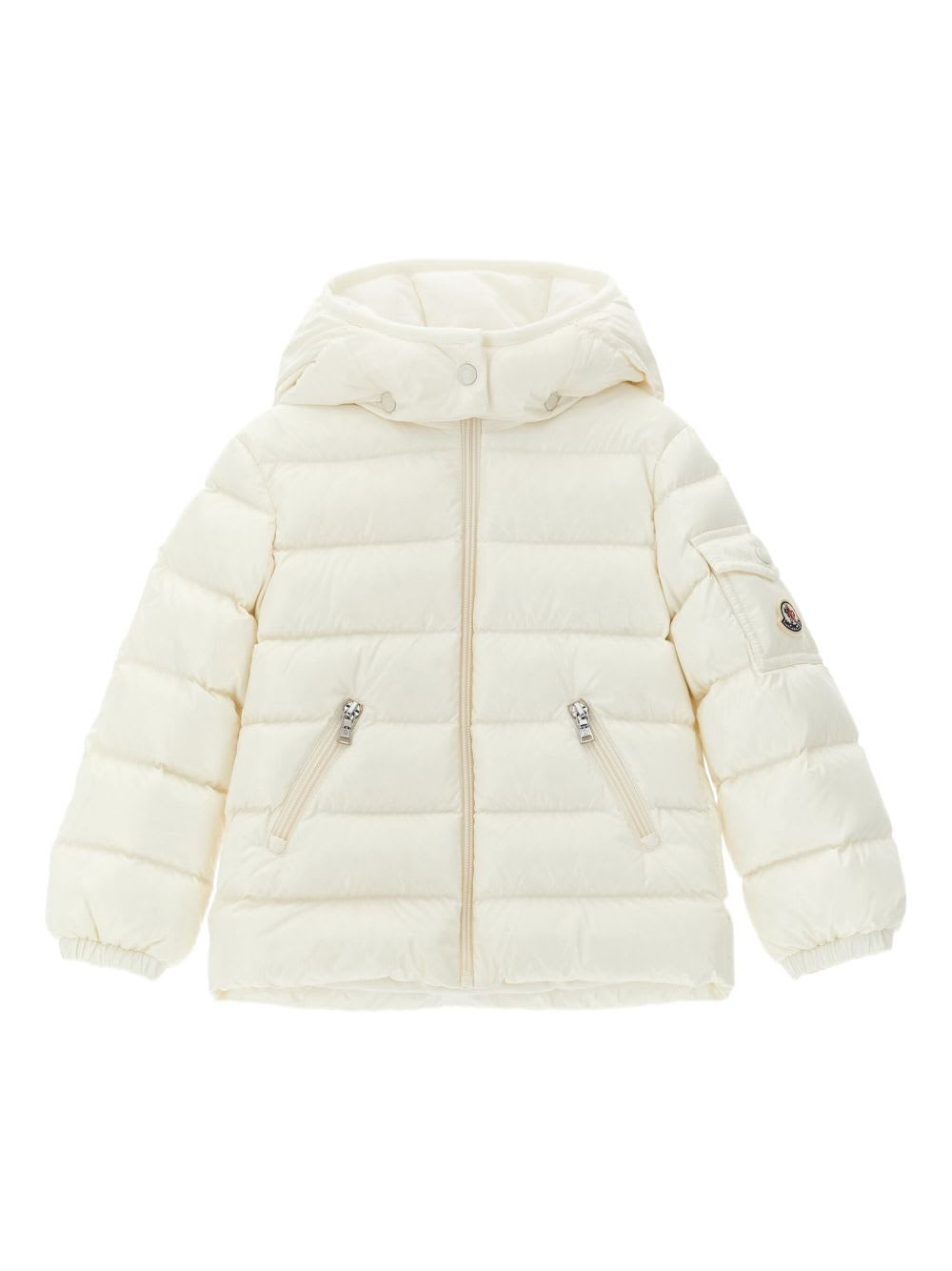 Moncler Enfant Quilted Down Jacket With Hood In White
