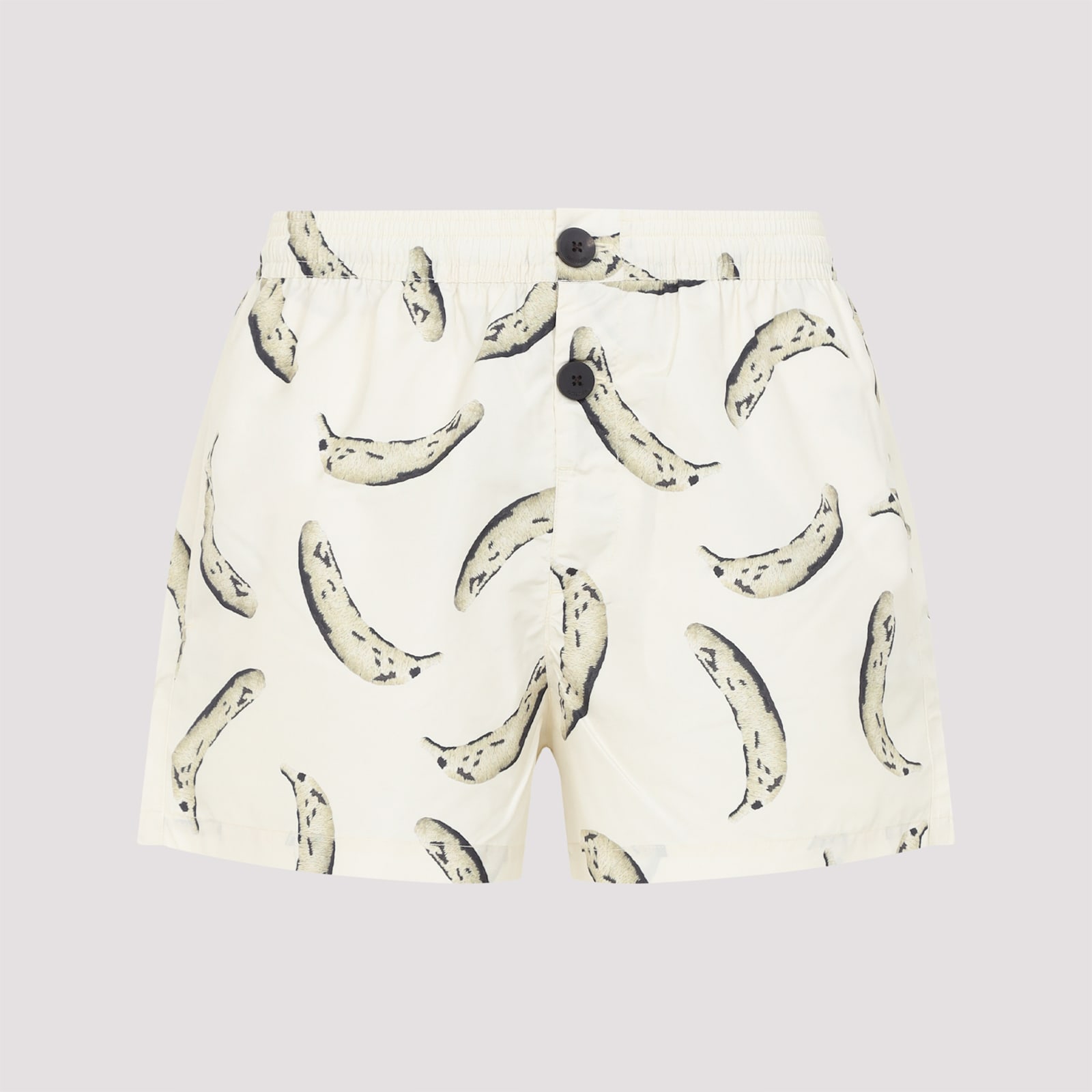Shop Jacquemus Le Maillot Puntini Trunks In Bv Banana Print Yellow