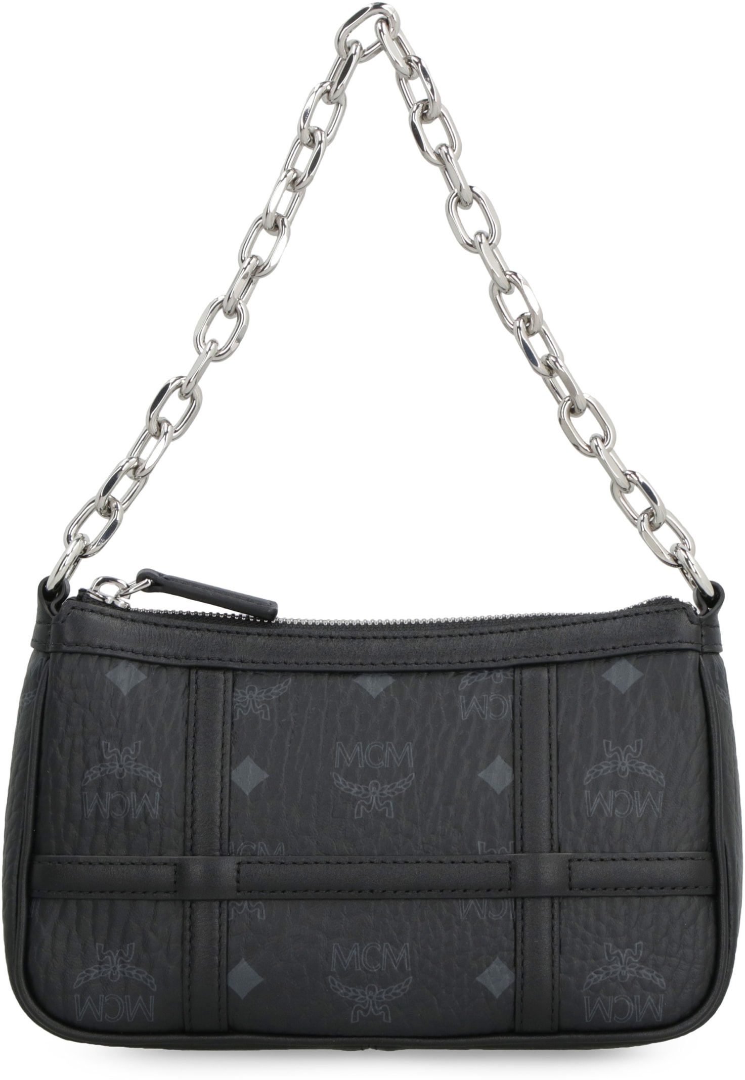 Mcm Delmy Visetos Mini Logo Chain Shoulder Bag In Black