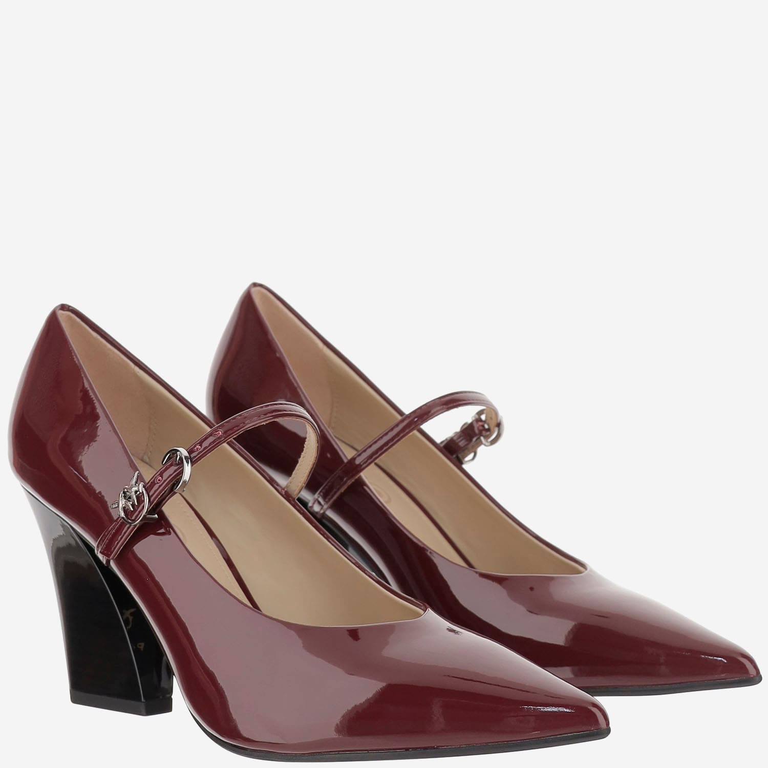 Pinko 80mm Patent Leather Ankle-strap Pumps In Red