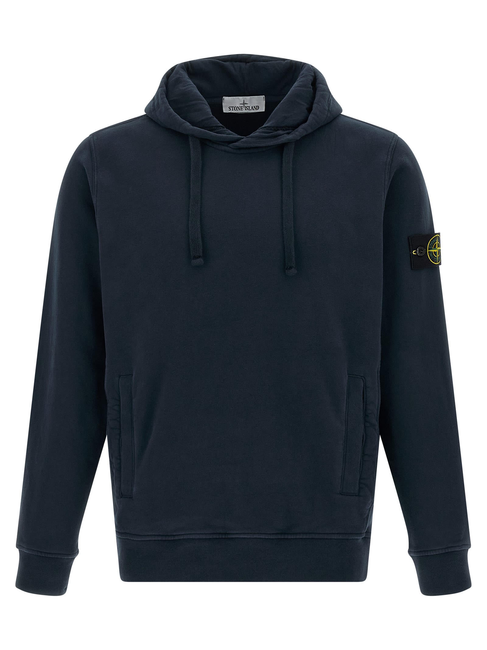 Stone Island Cotton Hoodie In Blue