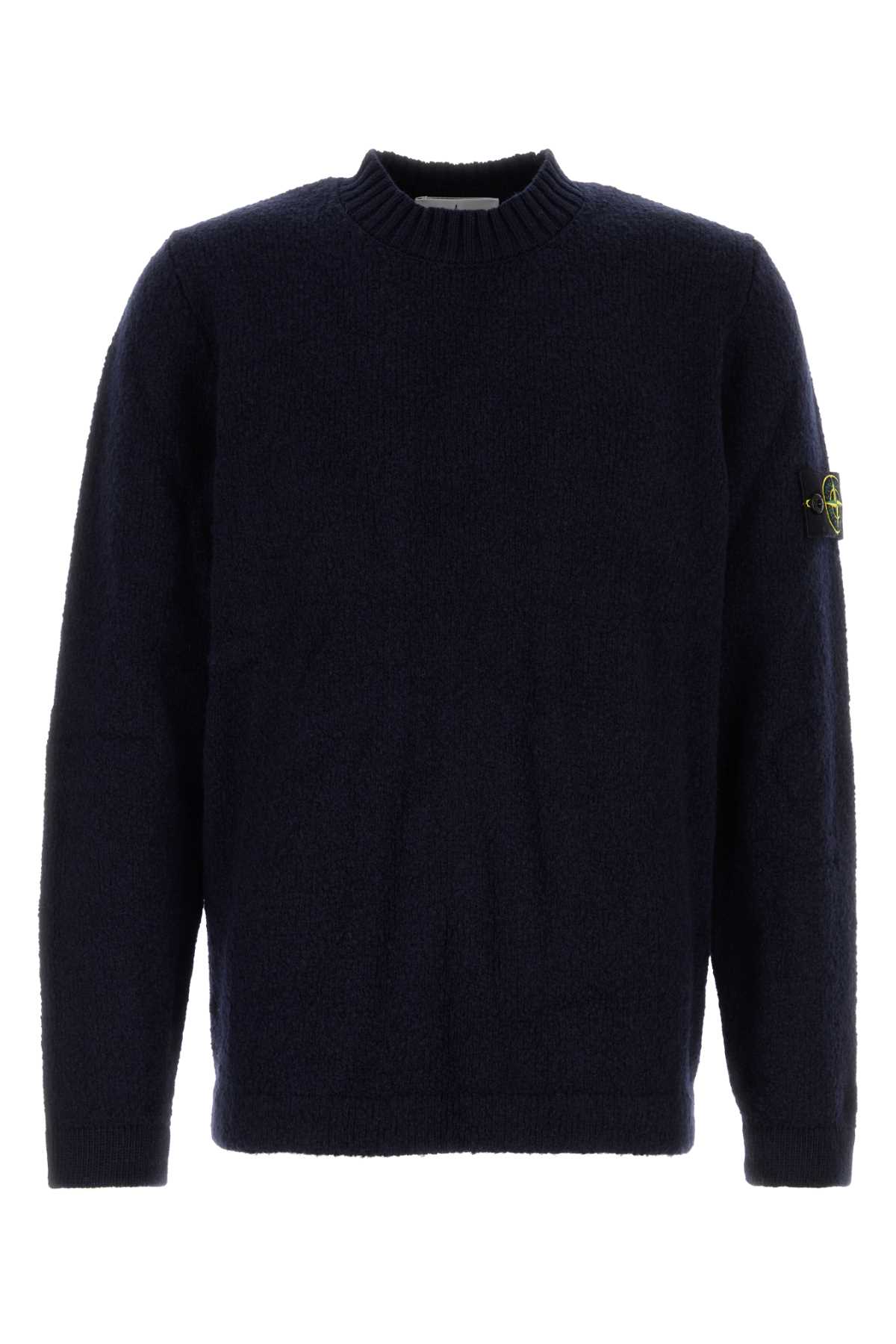 Stone Island Midnight Blue Wool Blend Sweater In Black
