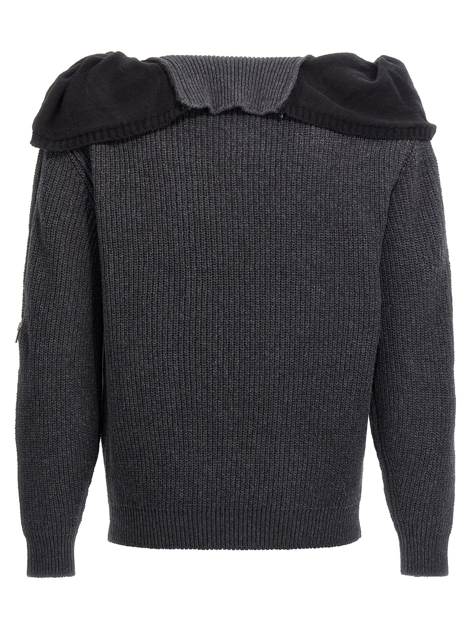 Shop Y/project Zip Insert High Neck Sweater In Gray