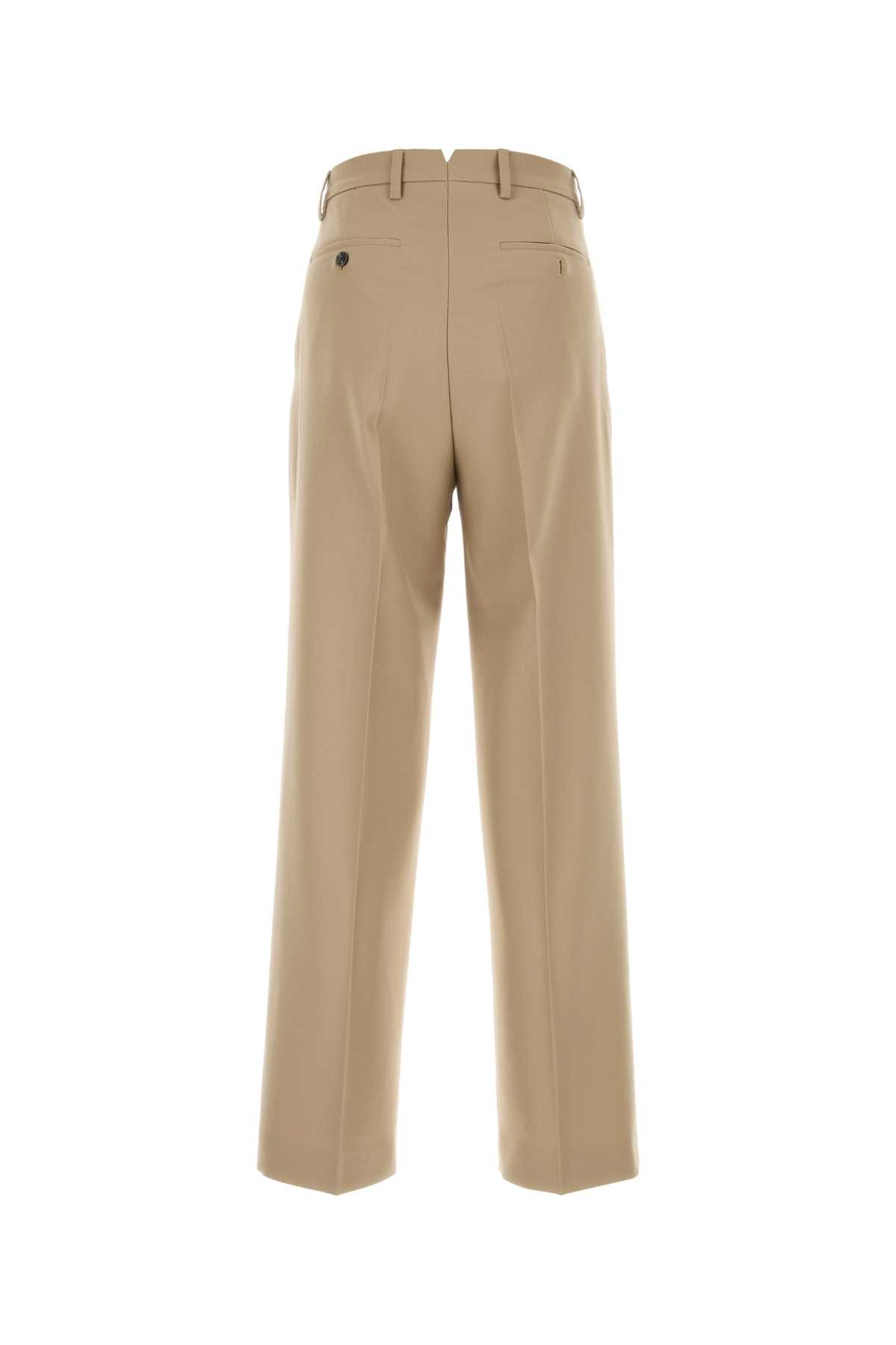 Shop Ami Alexandre Mattiussi Beige Wool Pant In Sand