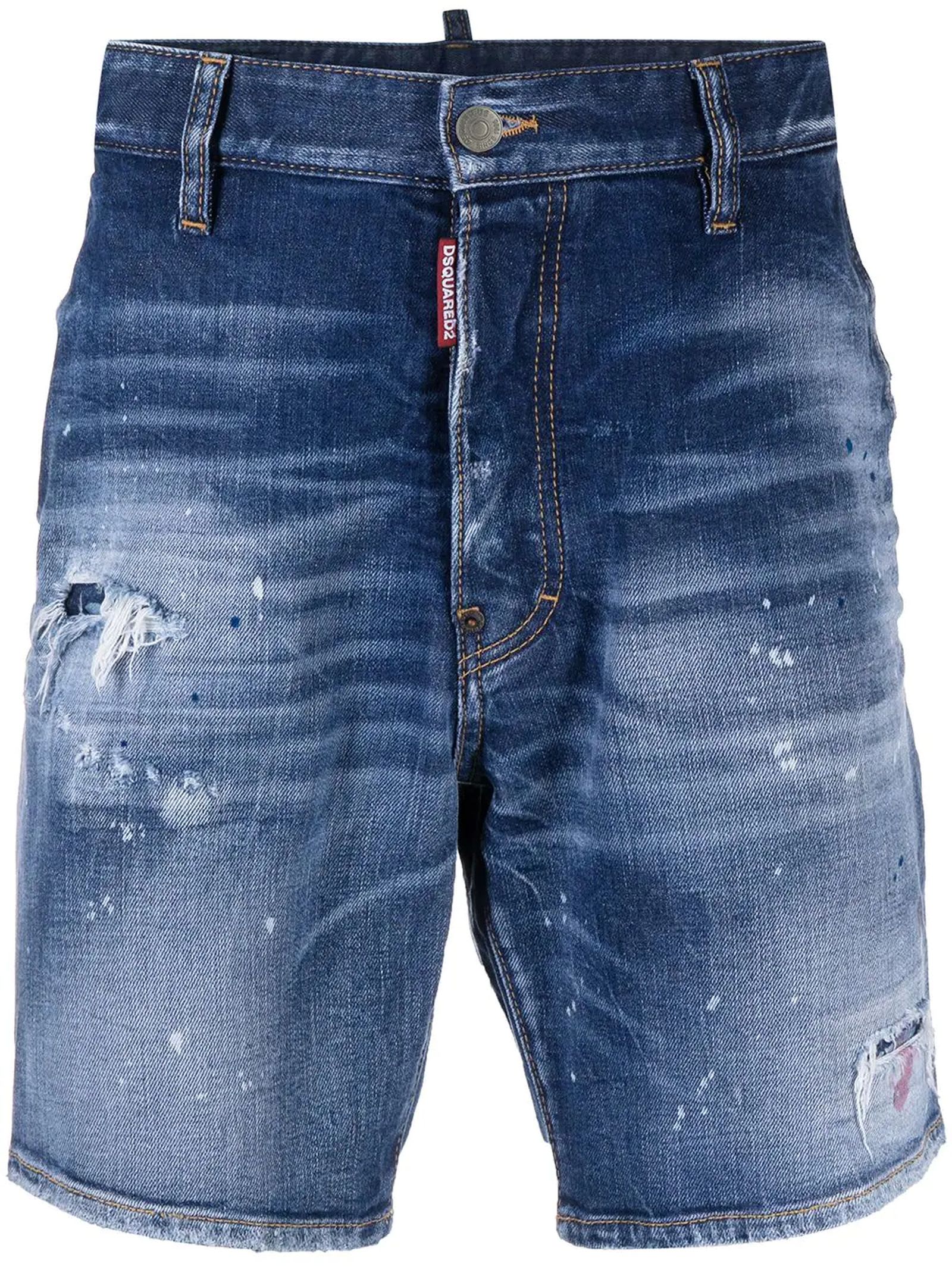 Dsquared2 Blue Cotton-blend Denim Shorts