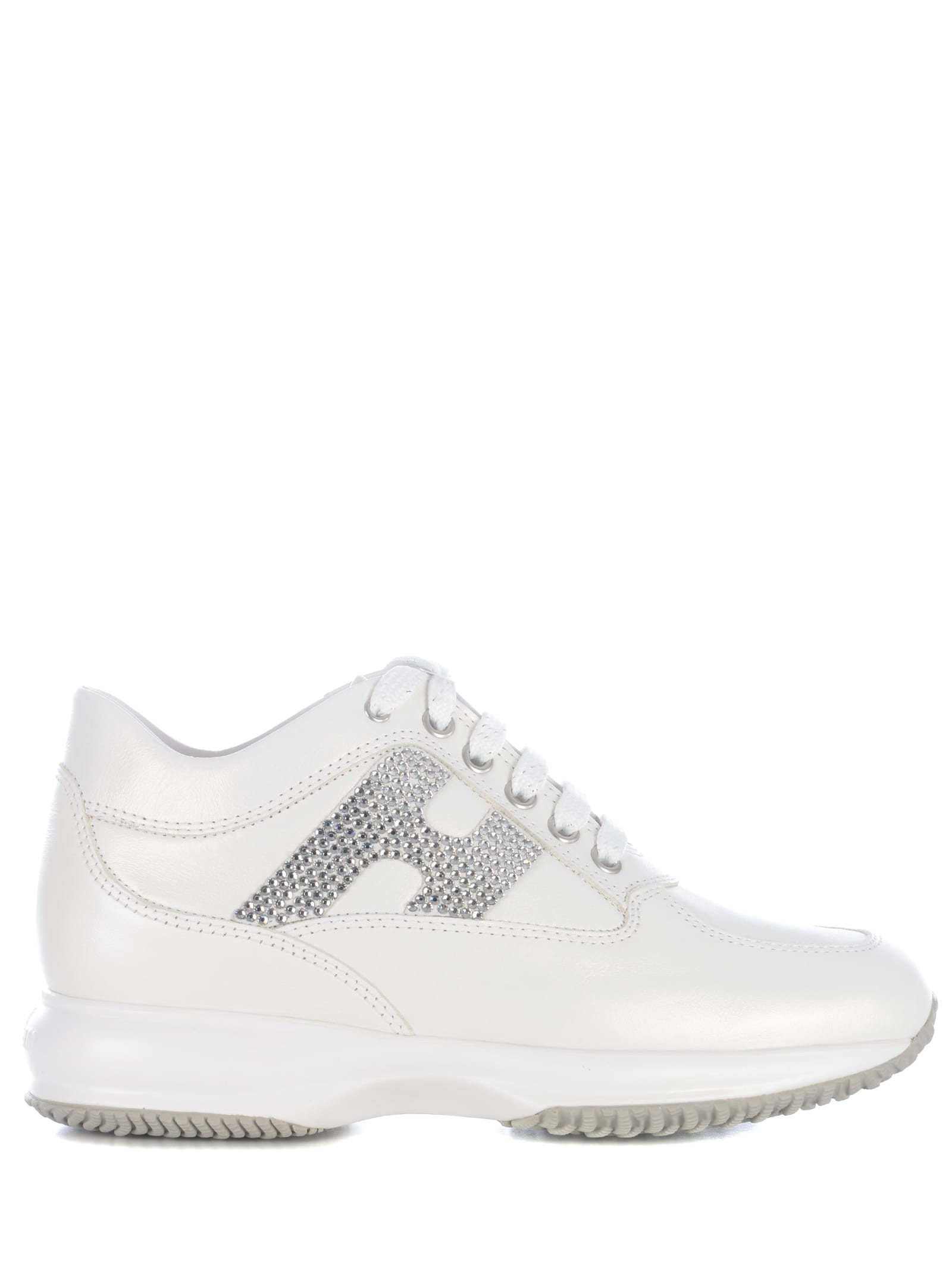 Shop Hogan Sneakers  Interactive In Leather In White