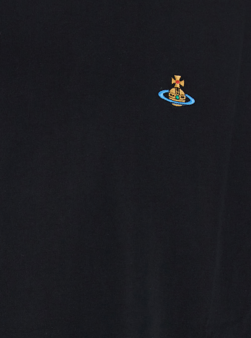 Vivienne Westwood Organic Cotton T-shirt With Signature Orb Logo In Black