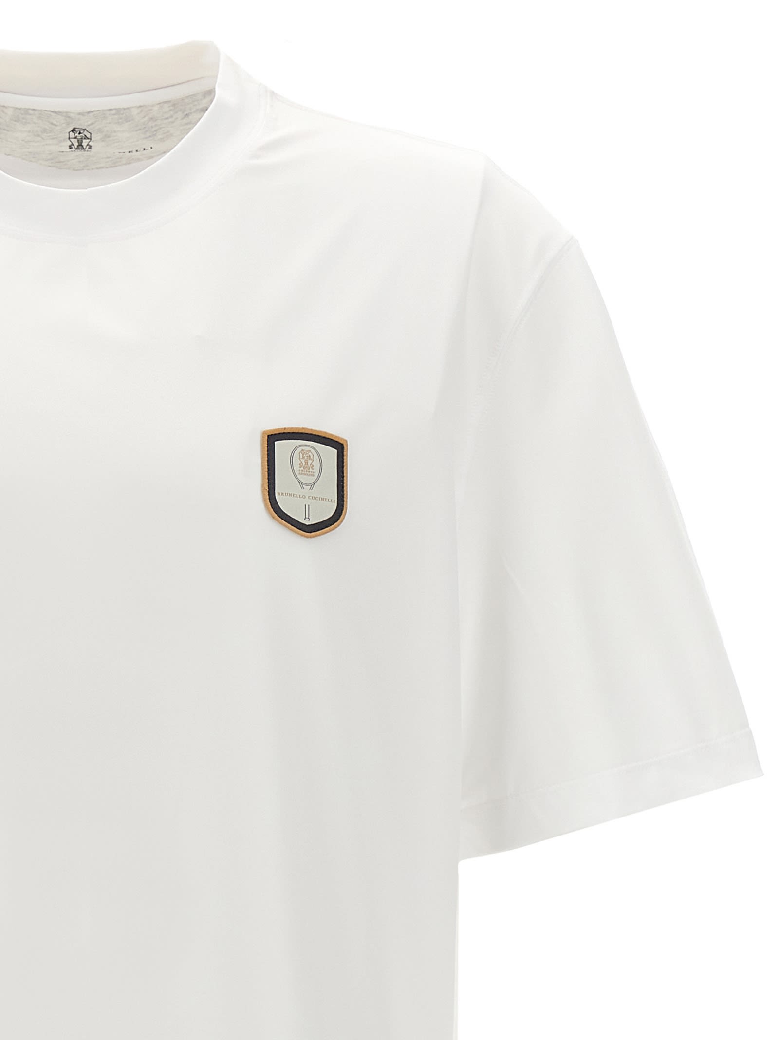 Shop Brunello Cucinelli Logo Patch T-shirt In White