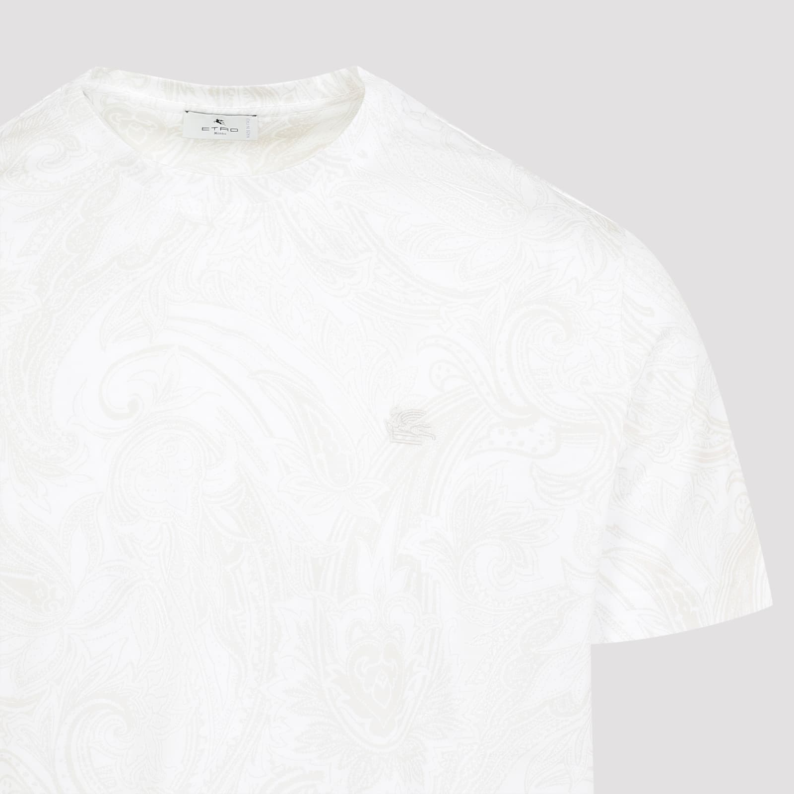 Shop Etro Roma Tshirt In Bianco Ottico