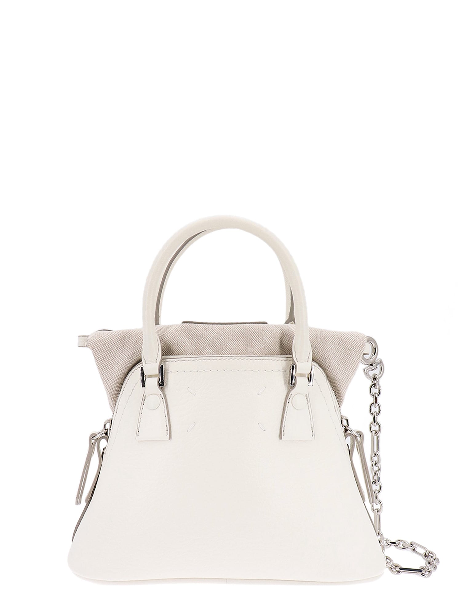 Shop Maison Margiela 5ac Classique Handbag In Bianco