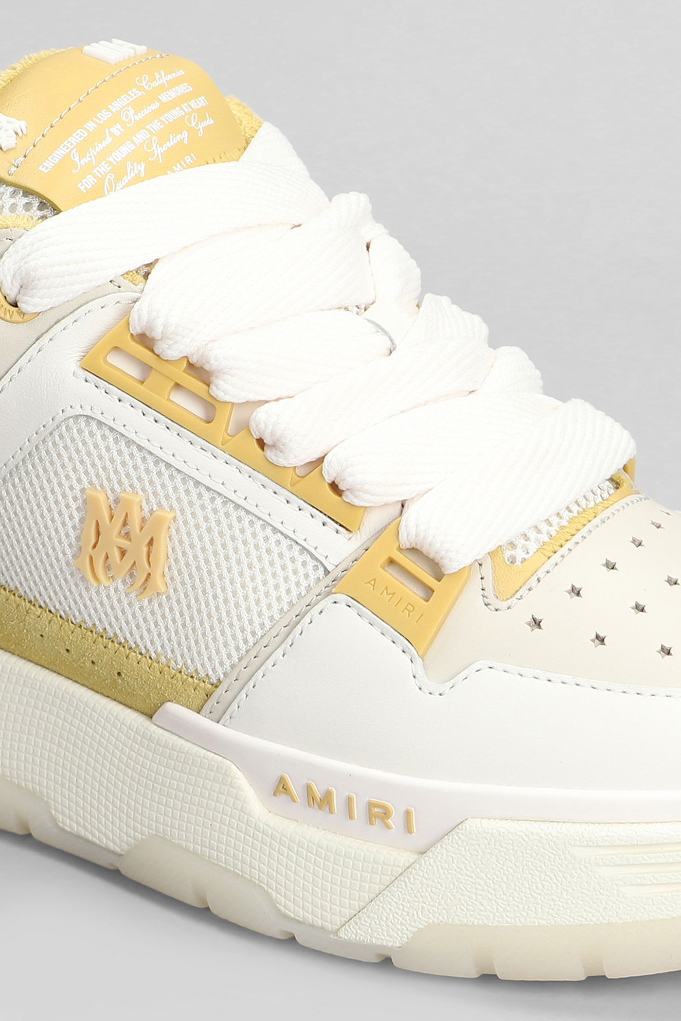 Amiri Ma1 Sneakers In Beige Leather And Fabric