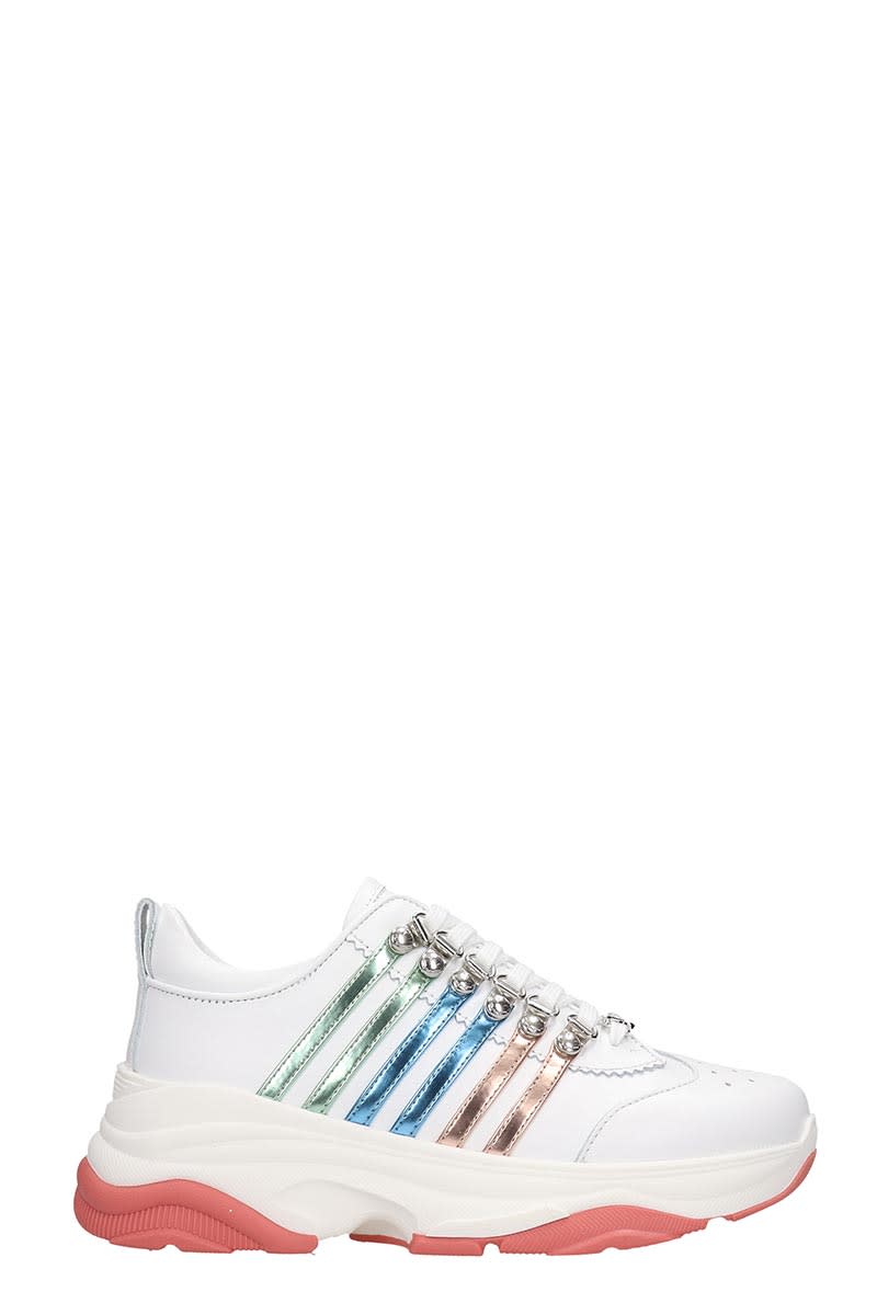DSQUARED2 BUMPY 251 SNEAKERS IN WHITE LEATHER,11252280