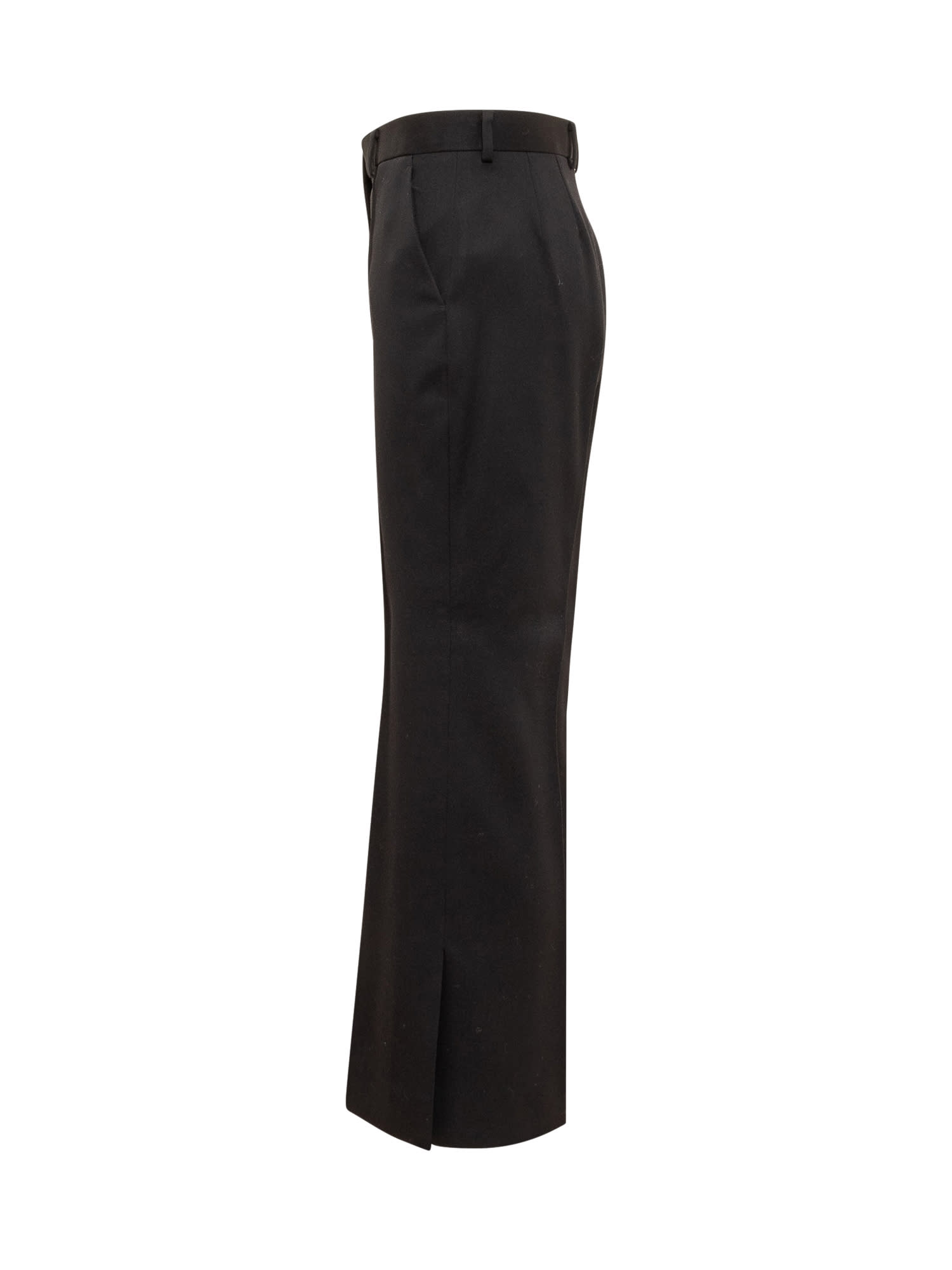 Shop Lanvin Flared Trousers In Black