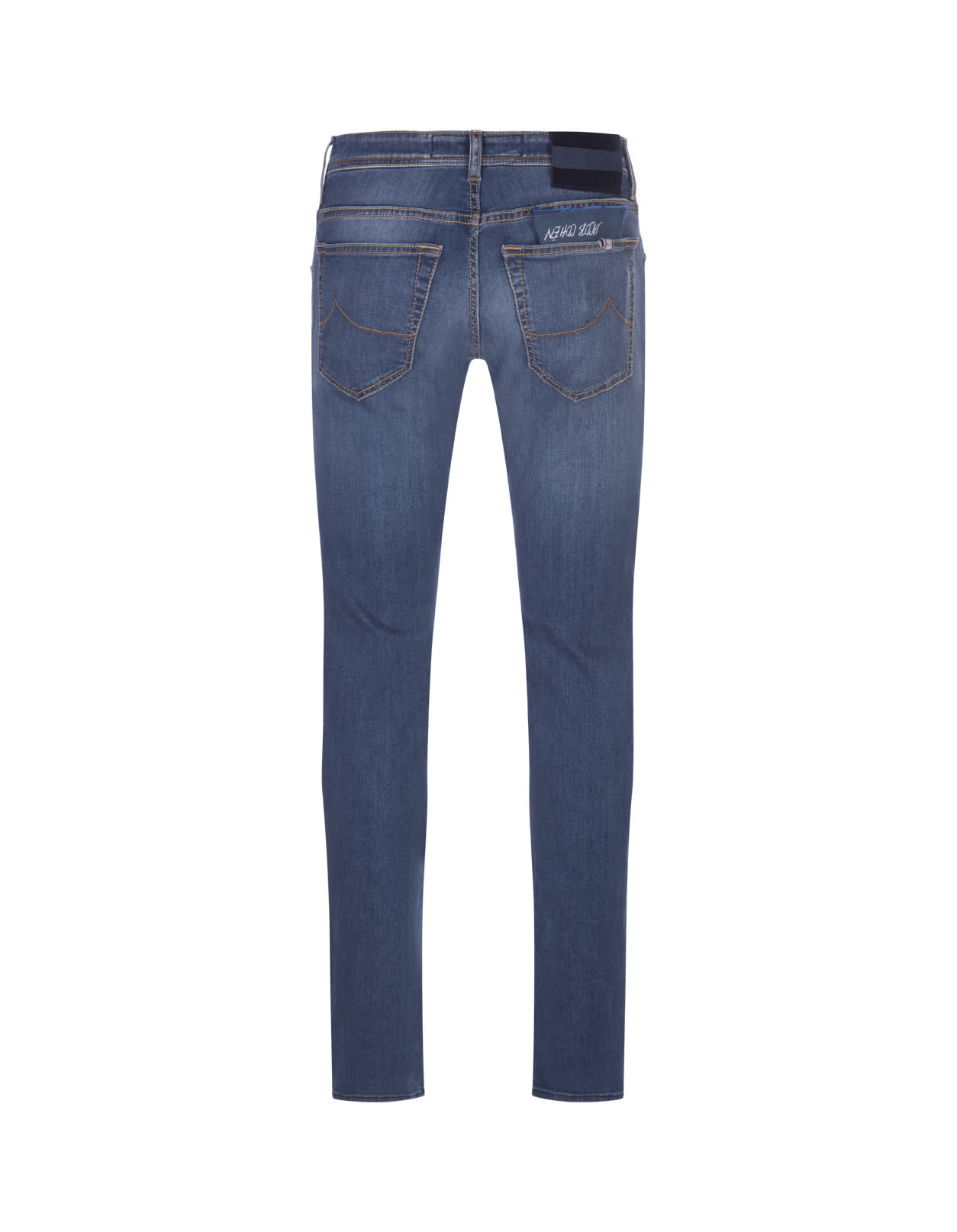 Shop Jacob Cohen Medium Blue Super Stretch Slim Fit Nick Jeans